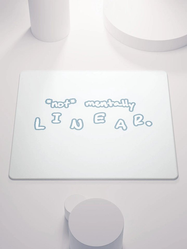 *not* mentally linear (lined design, #709AAF) mouse pad product image (1)