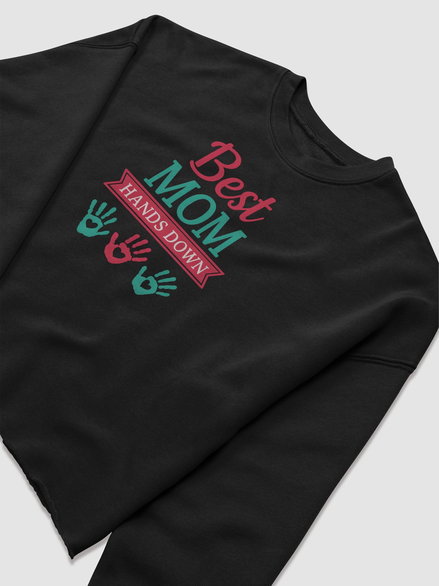 Best Mom Hands Down Crop Top – Cute & Colorful Handprint Mother’s Day Gift product image (5)
