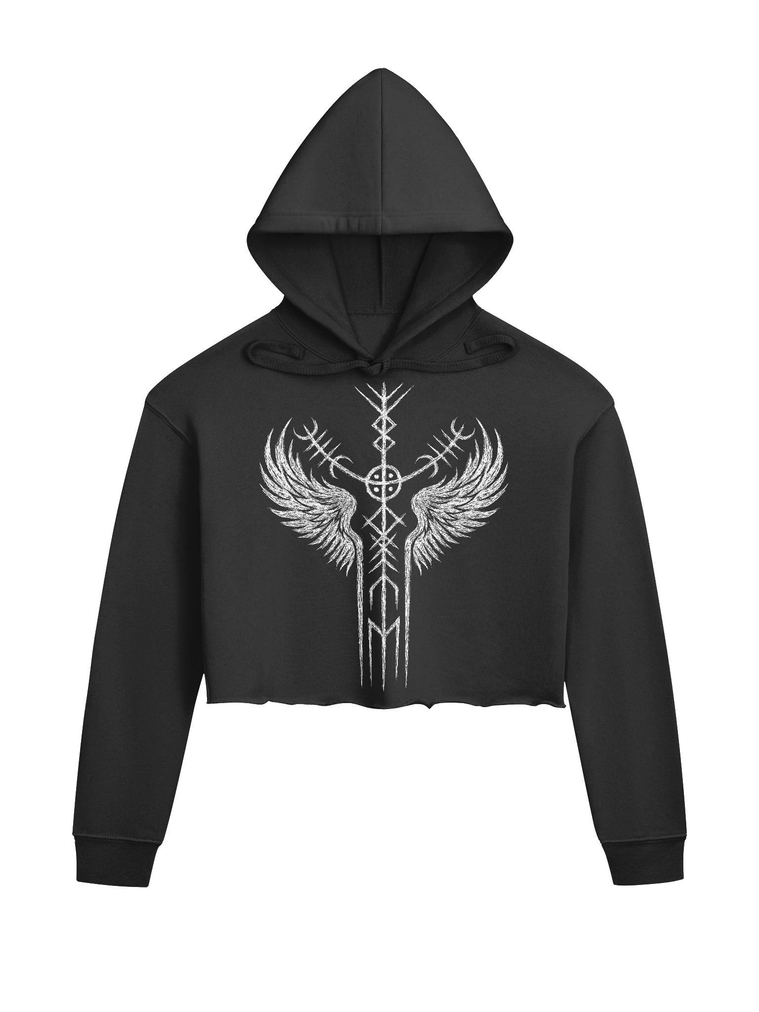 Carved Valkyrie Stave Fleece Crop Hoodie product image (1)