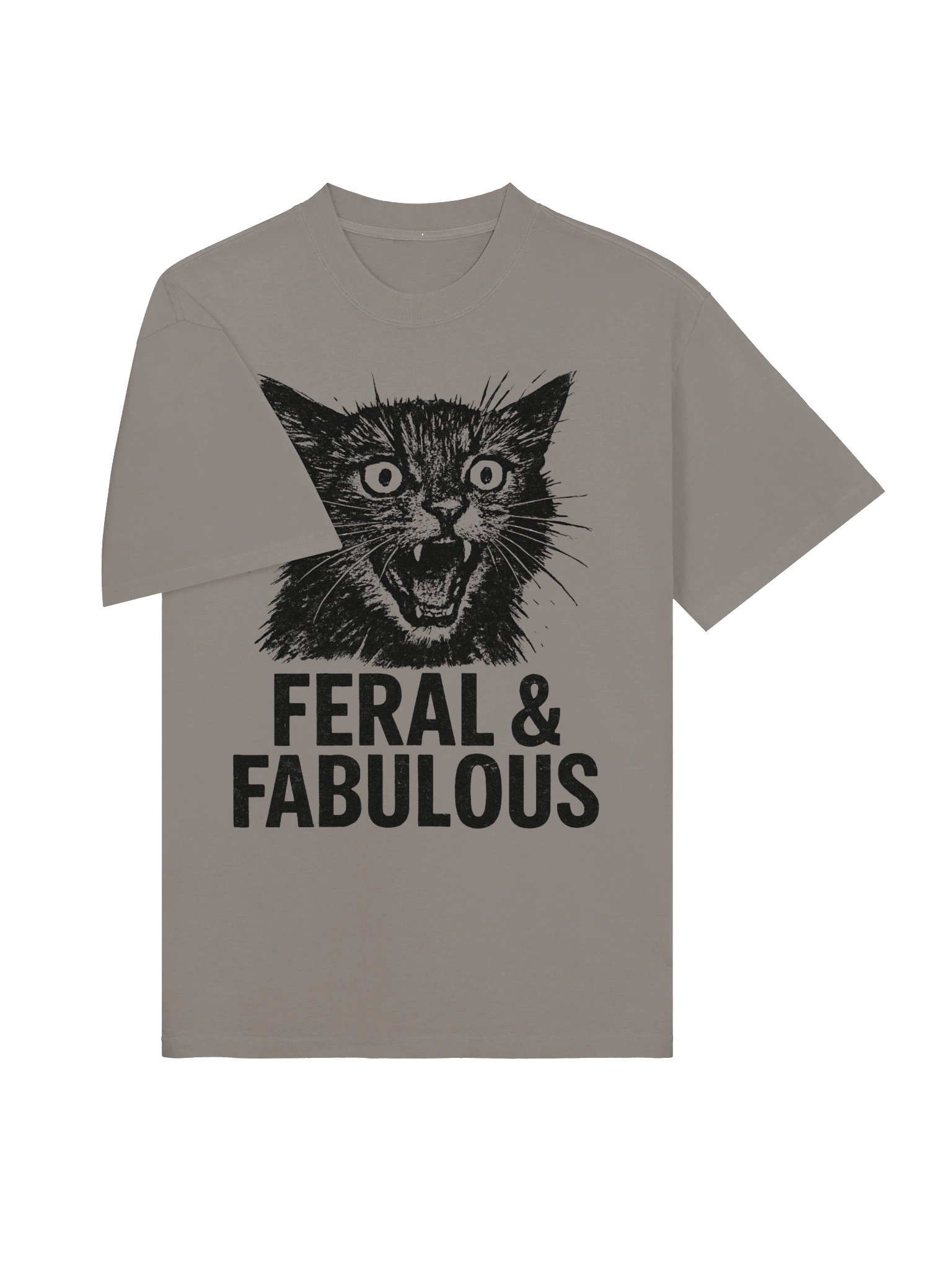 Feral & Fabulous Vintage Black Cat Graphic | Funny Introvert & Crazy Cat Lover Shirt Print product image (9)