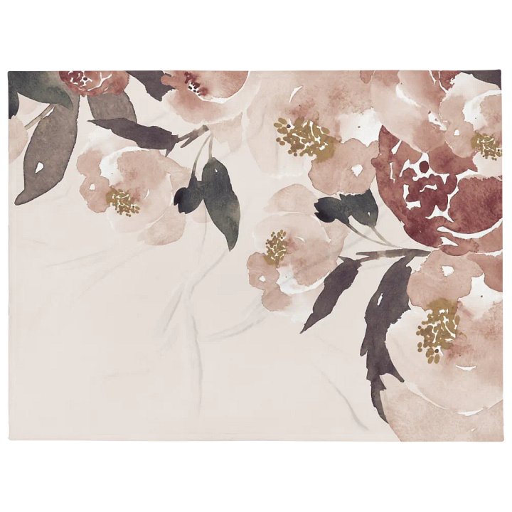 My Rosegarden Watercolor Floral Throw Blanket product image (2)