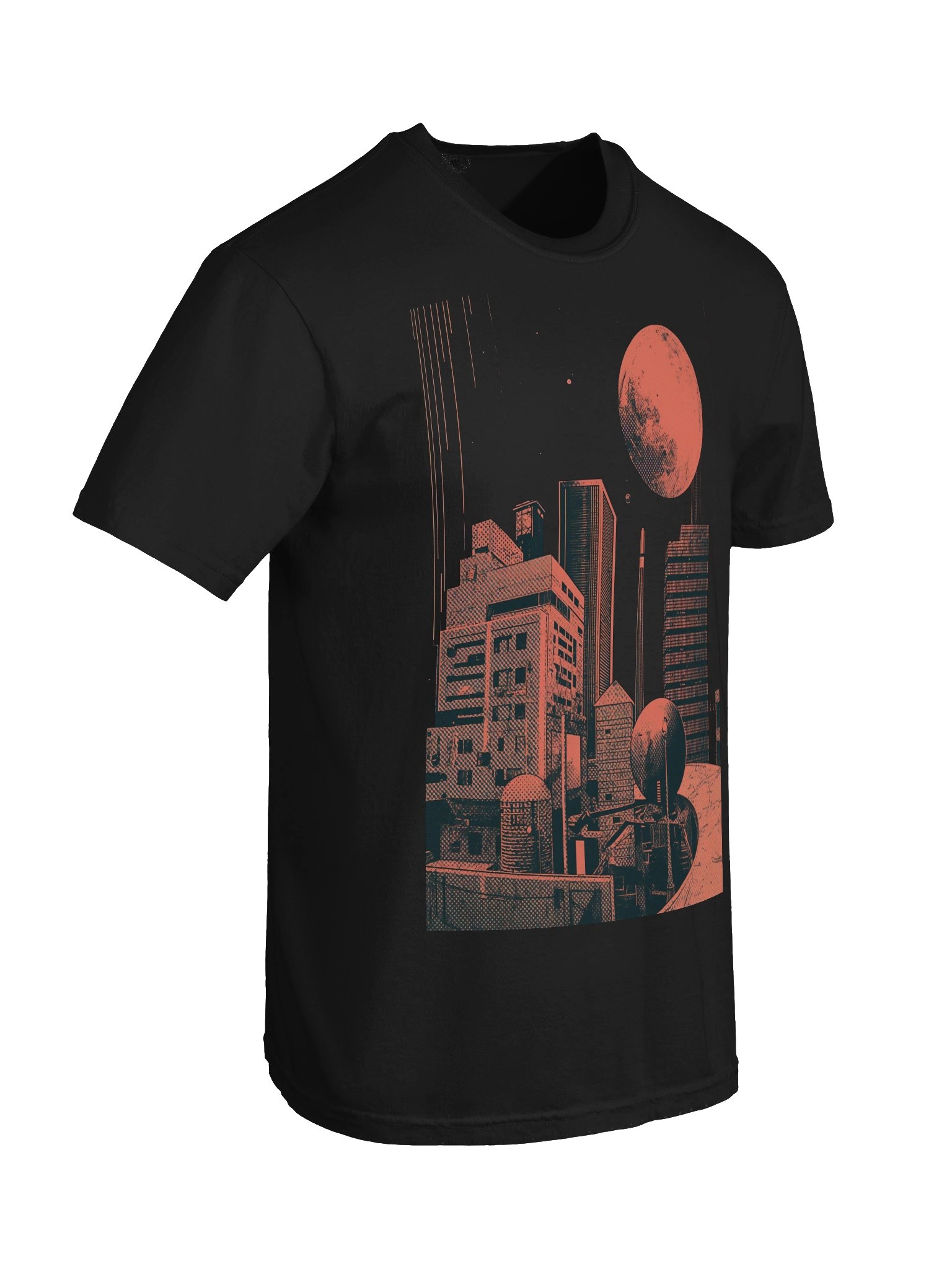 Retro Sci-Fi Skyline Heavyweight T-Shirt product image (4)