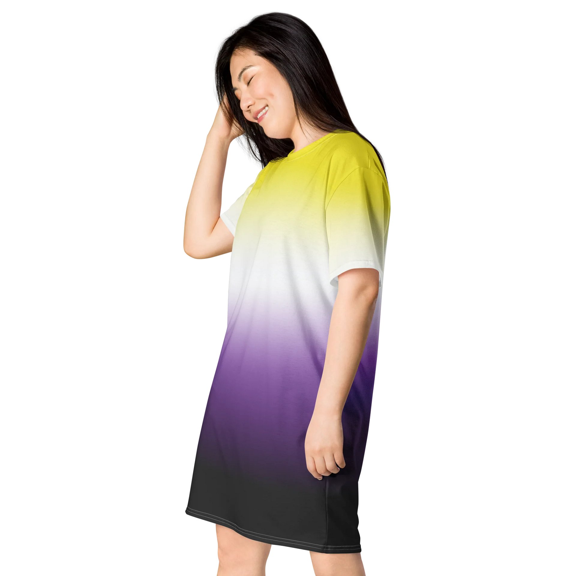 Non-binary Pride Gradient T-shirt Dress product image (3)