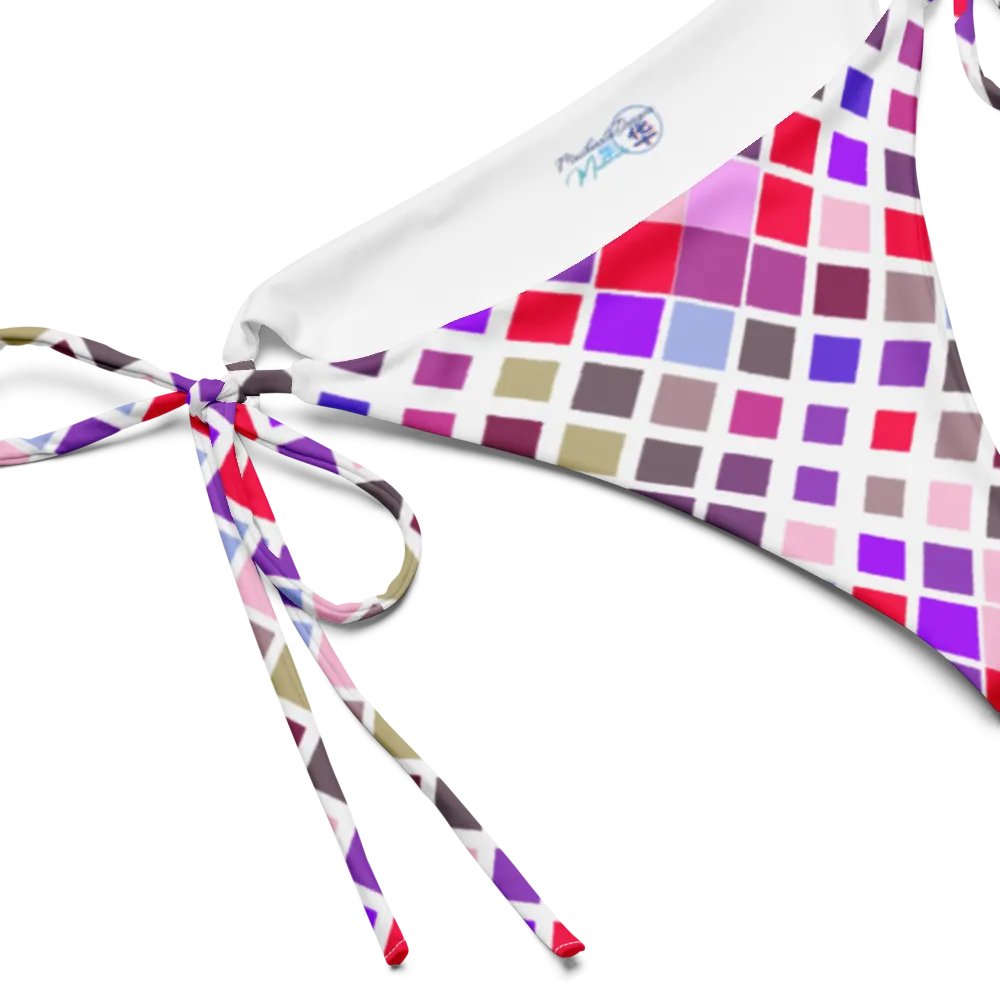 Colorful Square Pattern Design String Bikini Bottom - v1 product image (3)