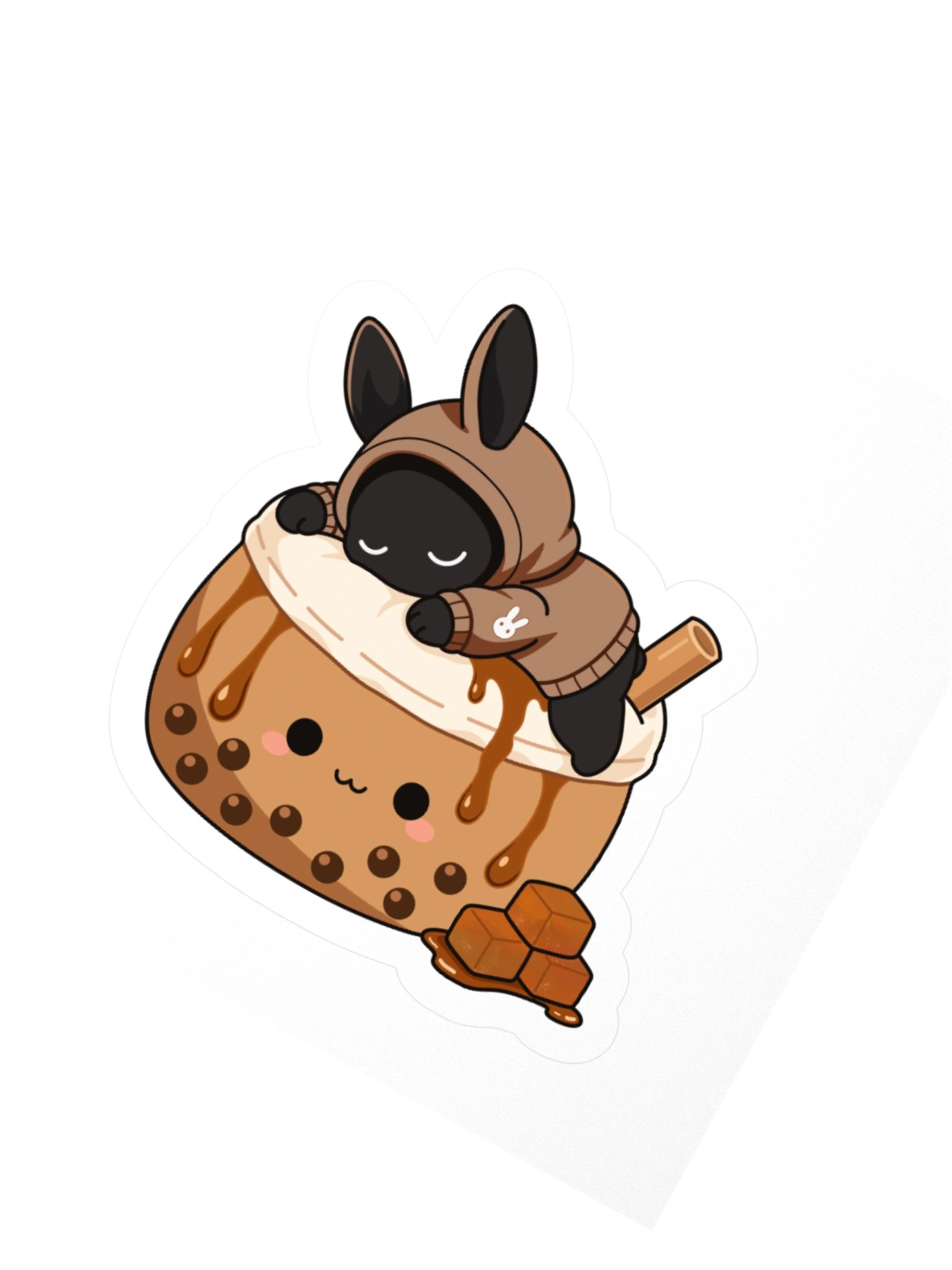 Poochoki Sleeping Brown Sugar Boba Beanbag Sticker product image (2)