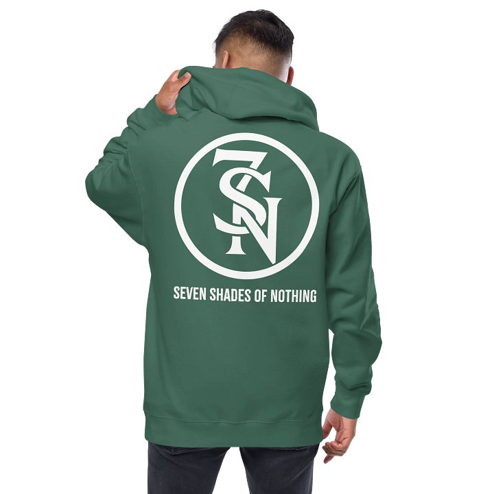 Seven Shades of Nothing White Logo (Lapel Embroidery & Back Print) on Zip-Up Fleece Hoodie product image (1)