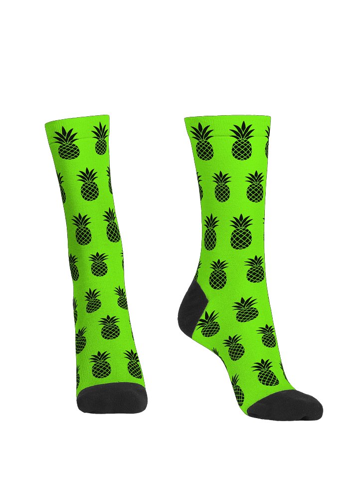 Lime Green & Black Lucky Pineapple™ Unisex Socks product image (2)