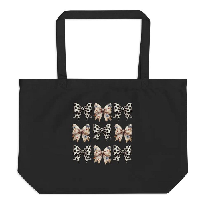 Spring Bows Soccer Chic Geometric and Floral Tote Bag product image (1)