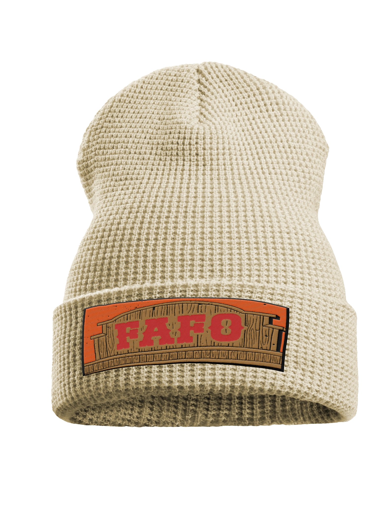 FAFO Waffle Beanie (Beige) product image (1)