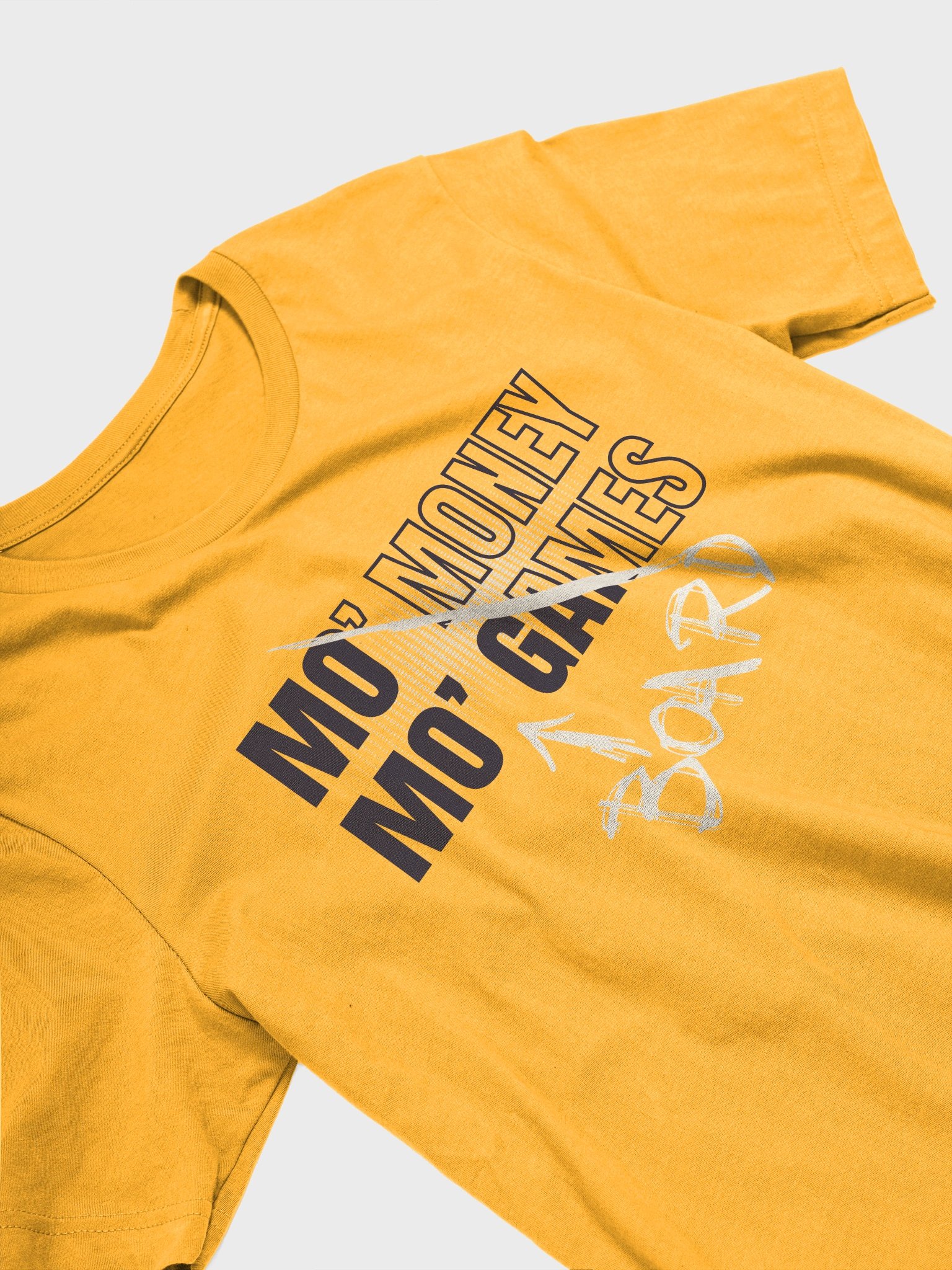 90s Rap Shirt for Board Gamers, Cool Unisex Gamer Gold T-shirt, Mo Money Mo Board Games product image (5)