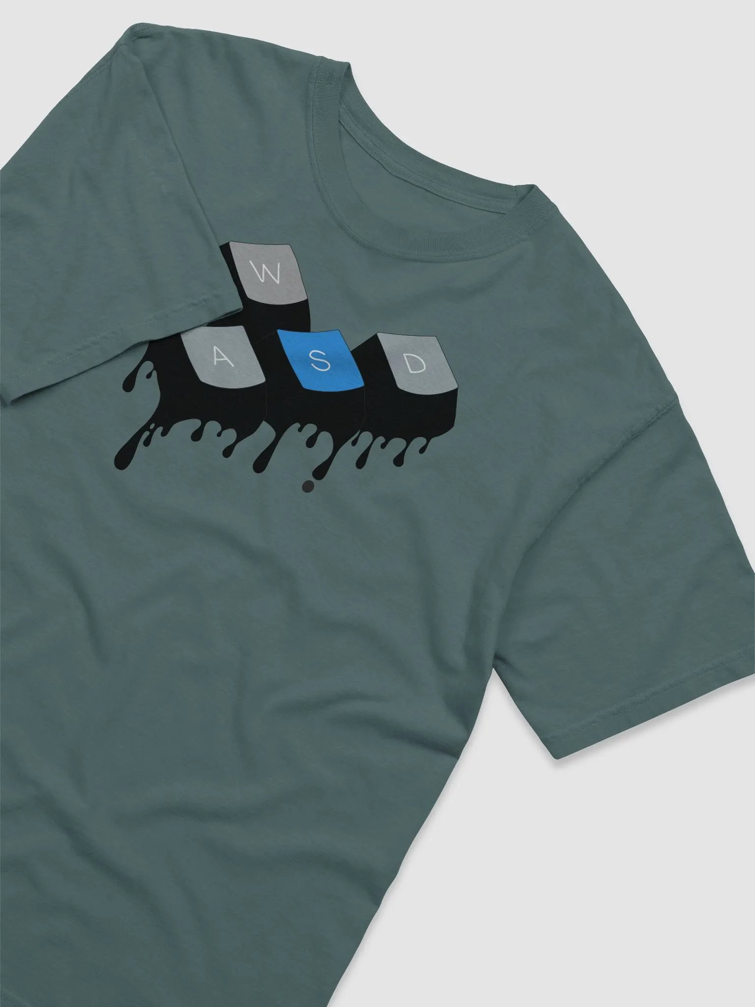 Men T-Shirt - WASD Core Color Drip Keys product image (3)