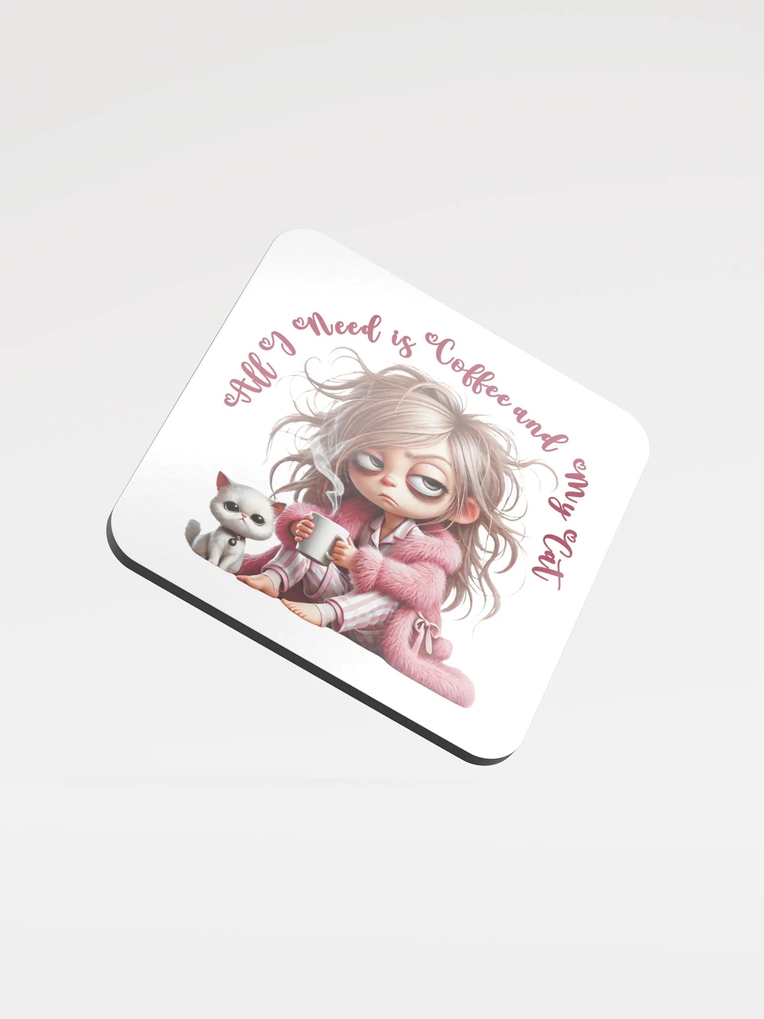 Coffee and Cat Cork Coaster product image (2)