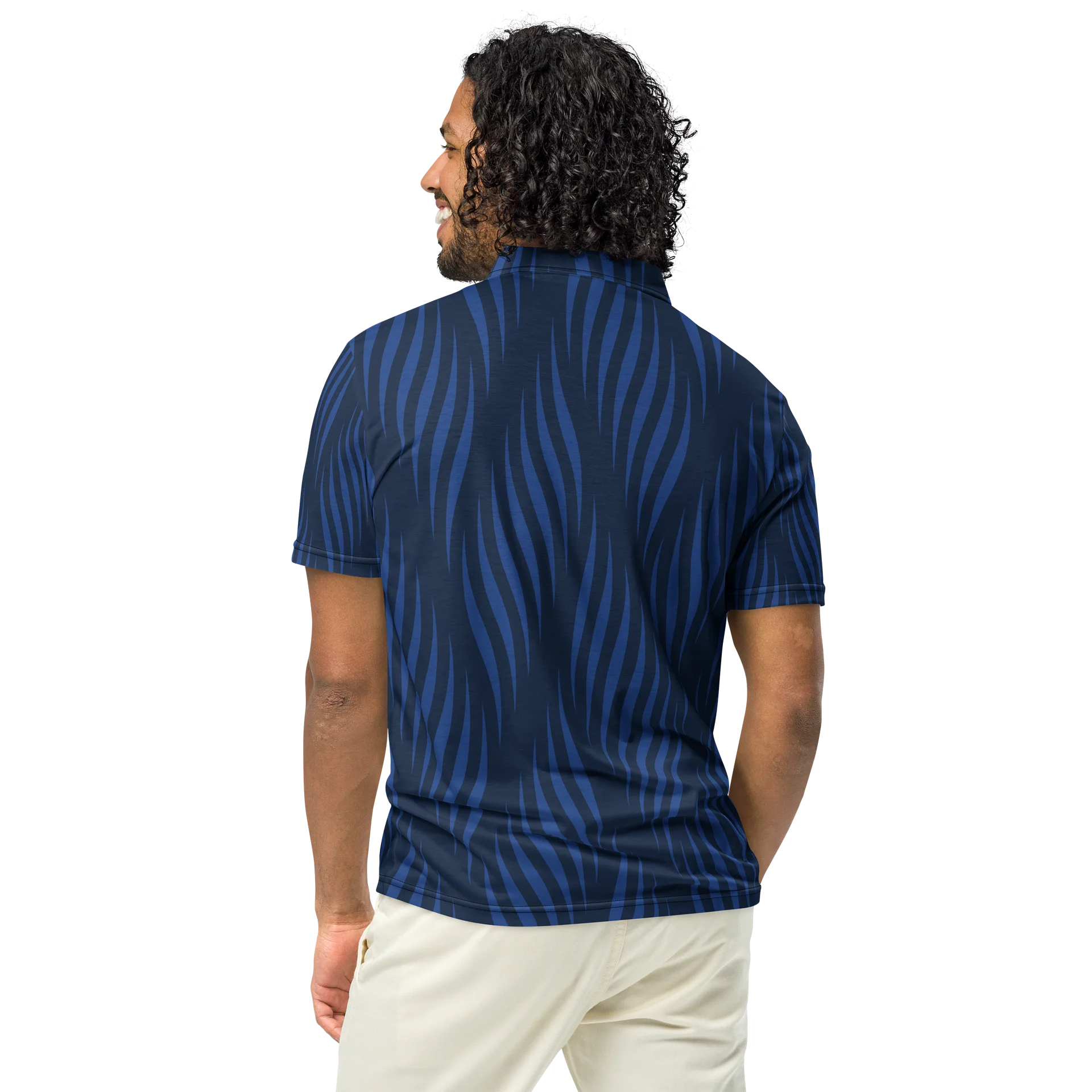 Blue Wave Abstract Slim Fit Polo product image (5)