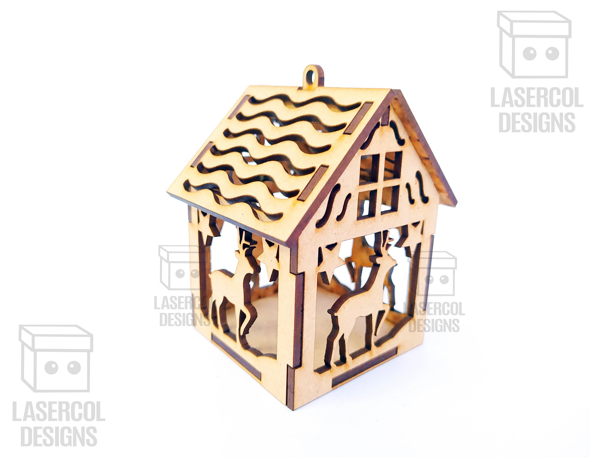 Christmas House Ornaments Set 2 (2 Sizes, 5 Styles) - Laser Cut Files product image (9)