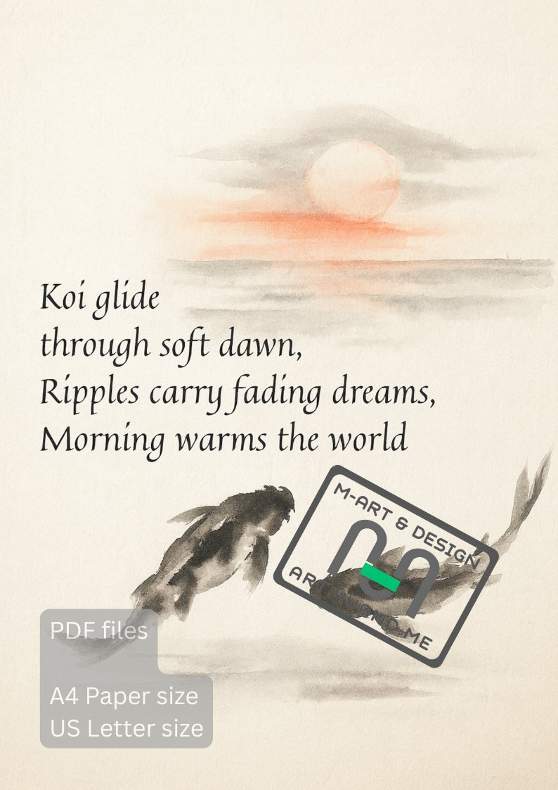 Haiku 2 - Calligraphic Haiku Wall Art — Printable Japanese-Inspired Posters (A4 & US Letter PDF) product image (3)