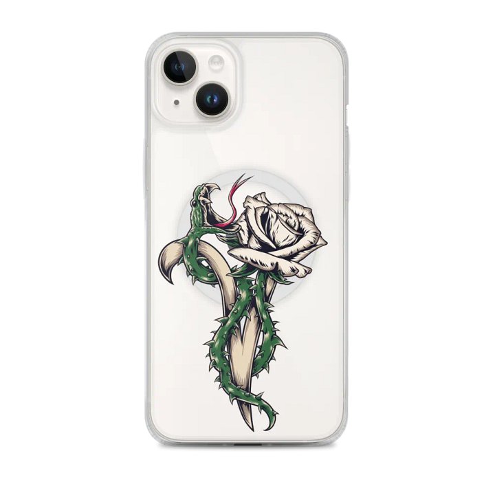White V-Rose Clear iPhone Case product image (1)