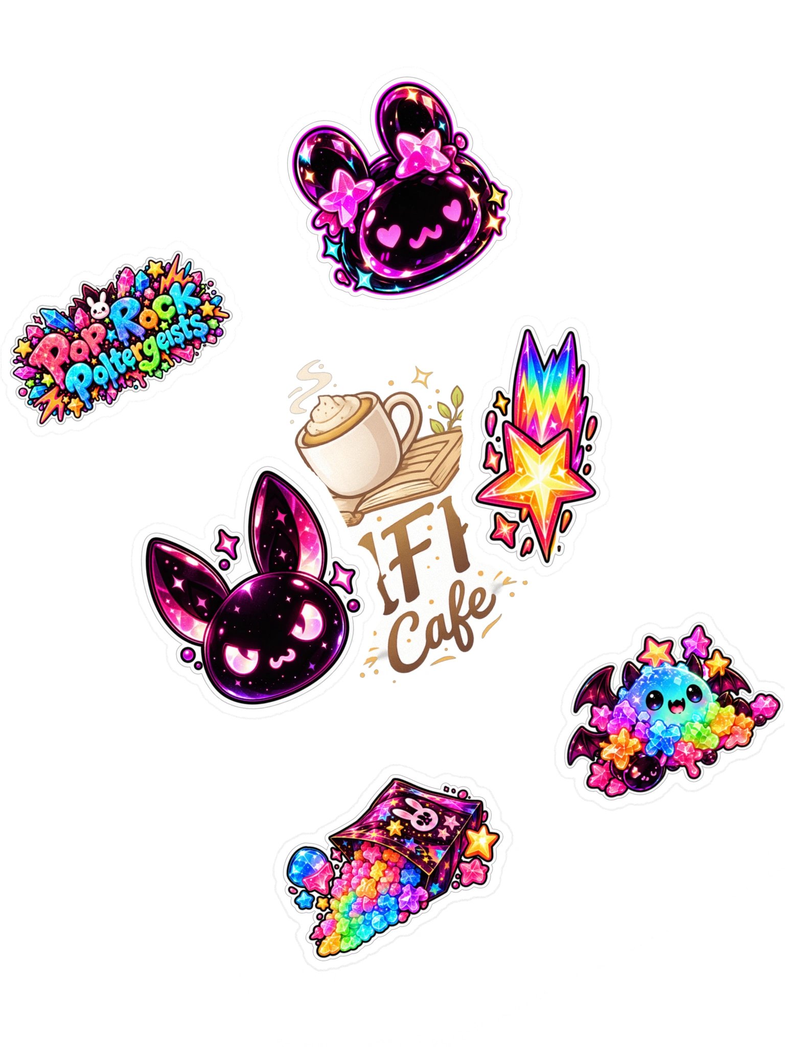 The AFK Cafe™ Pop Rock Poltergeists | 6-Piece Sticker Pack Vol. 2 product image (1)