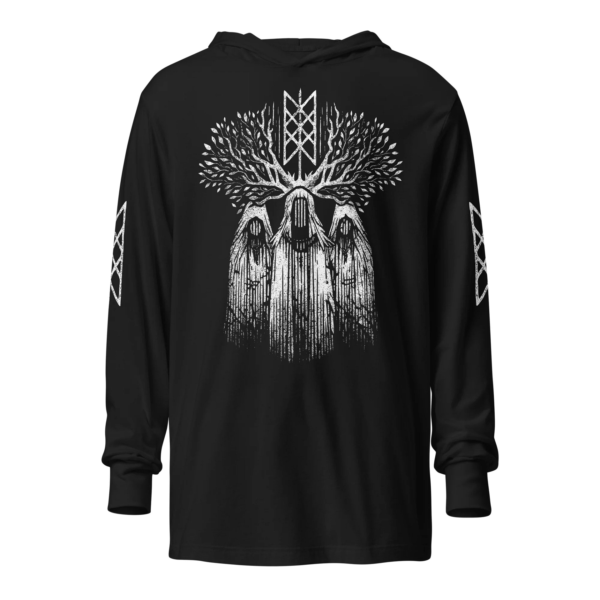 Weavers of Wyrd Hooded Long Sleeve Tee with Sleeve Prints product image (13)