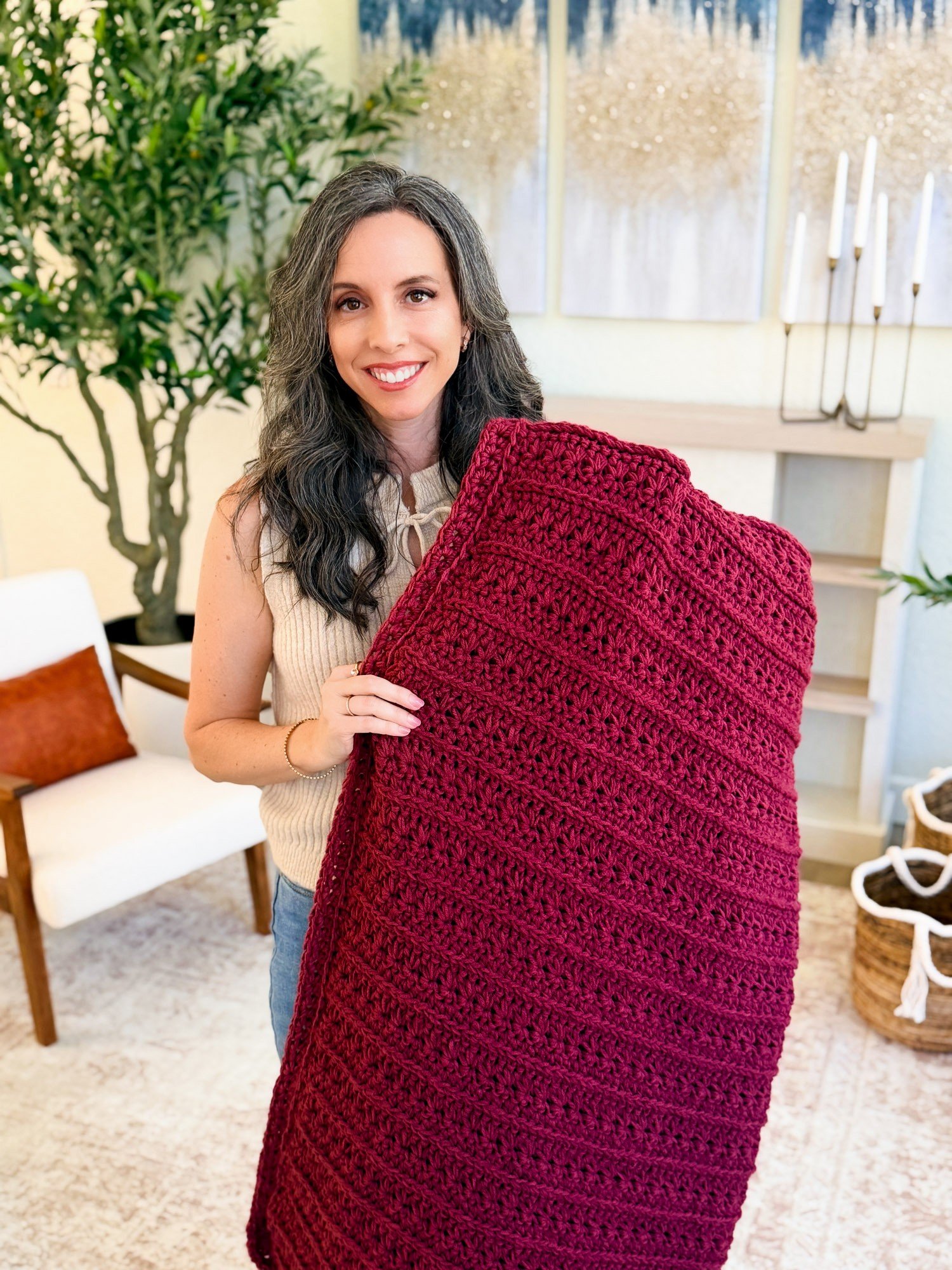 Petal Loop Stitch Crochet Blanket product image (9)