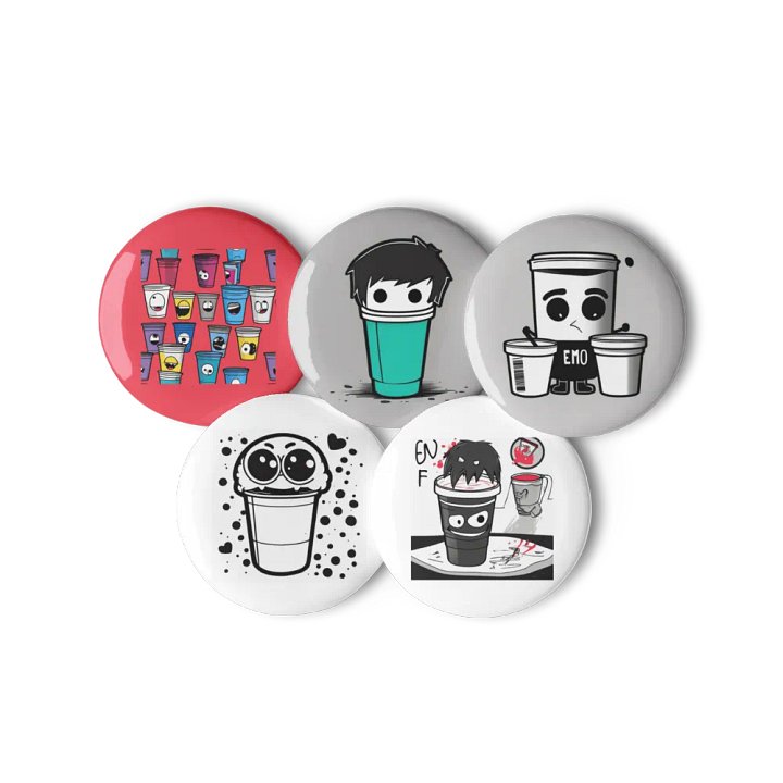 Quirky Cup Faces Pin Set product image (2)