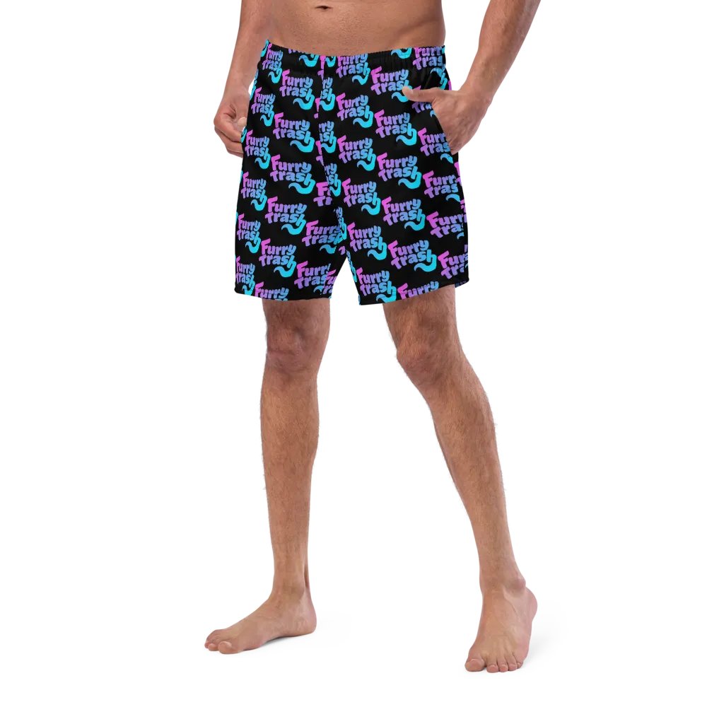 Furry Trash Swimtrunks – Bubble Logo (Twilight on Black) product image (11)