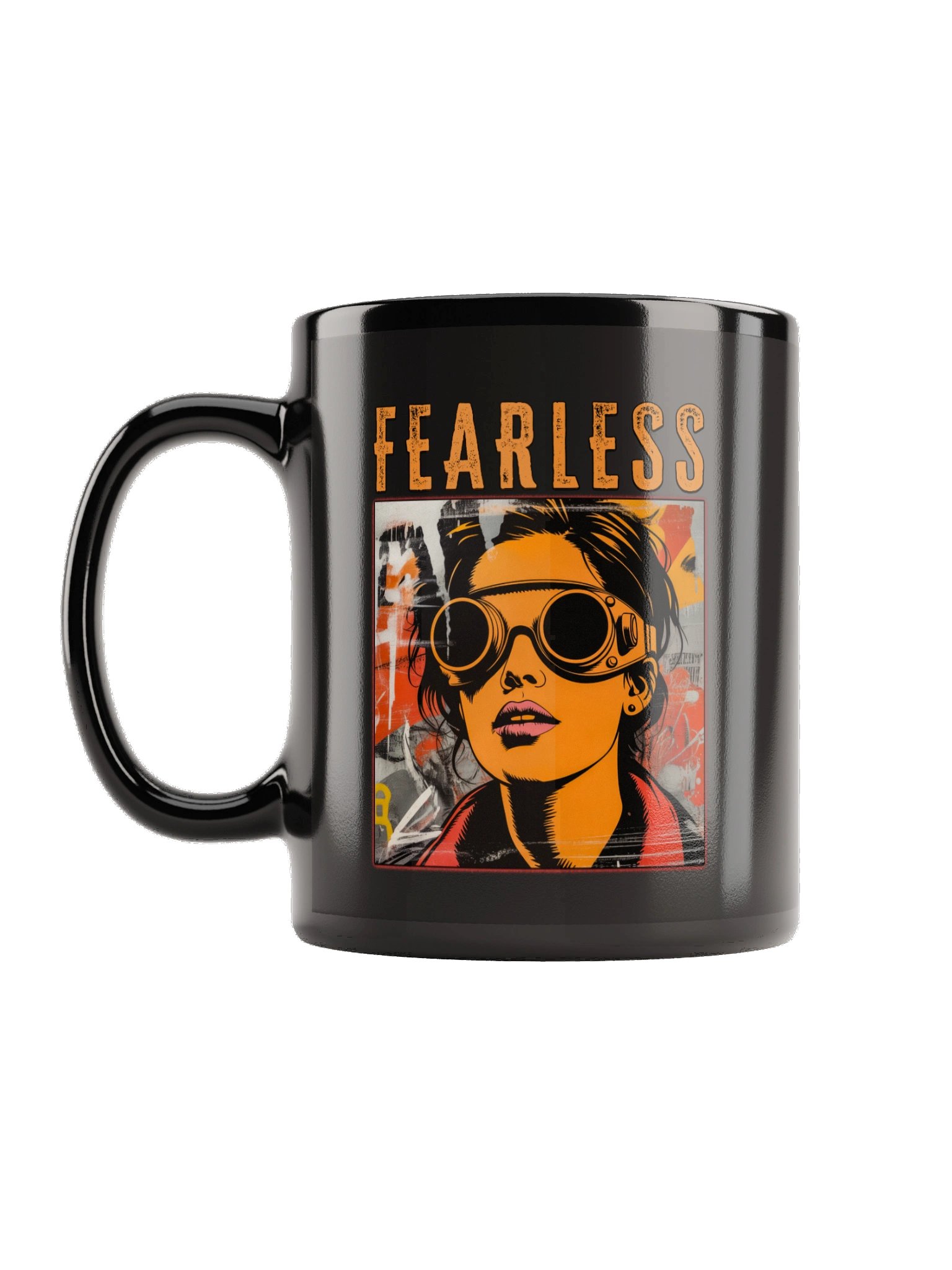 FEARLESS Punk Goggle Graphic Ceramic Mug – Black product image (1)