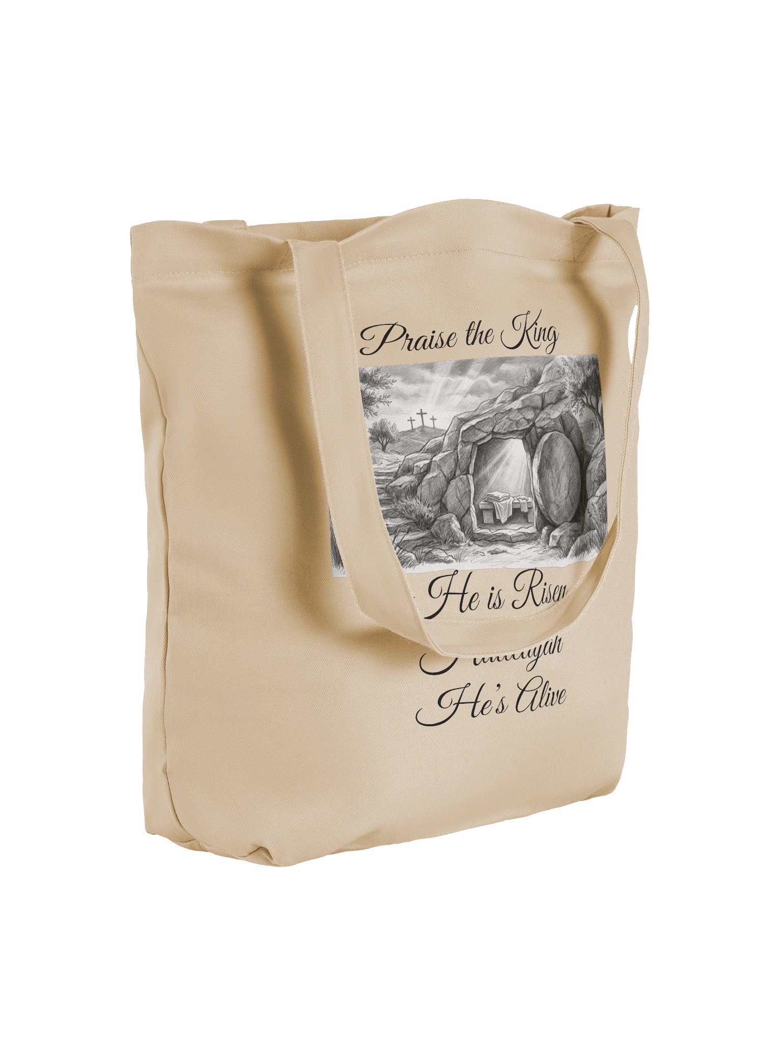 "He Is Risen" Resurrection Scene Canvas Tote Bag product image (4)