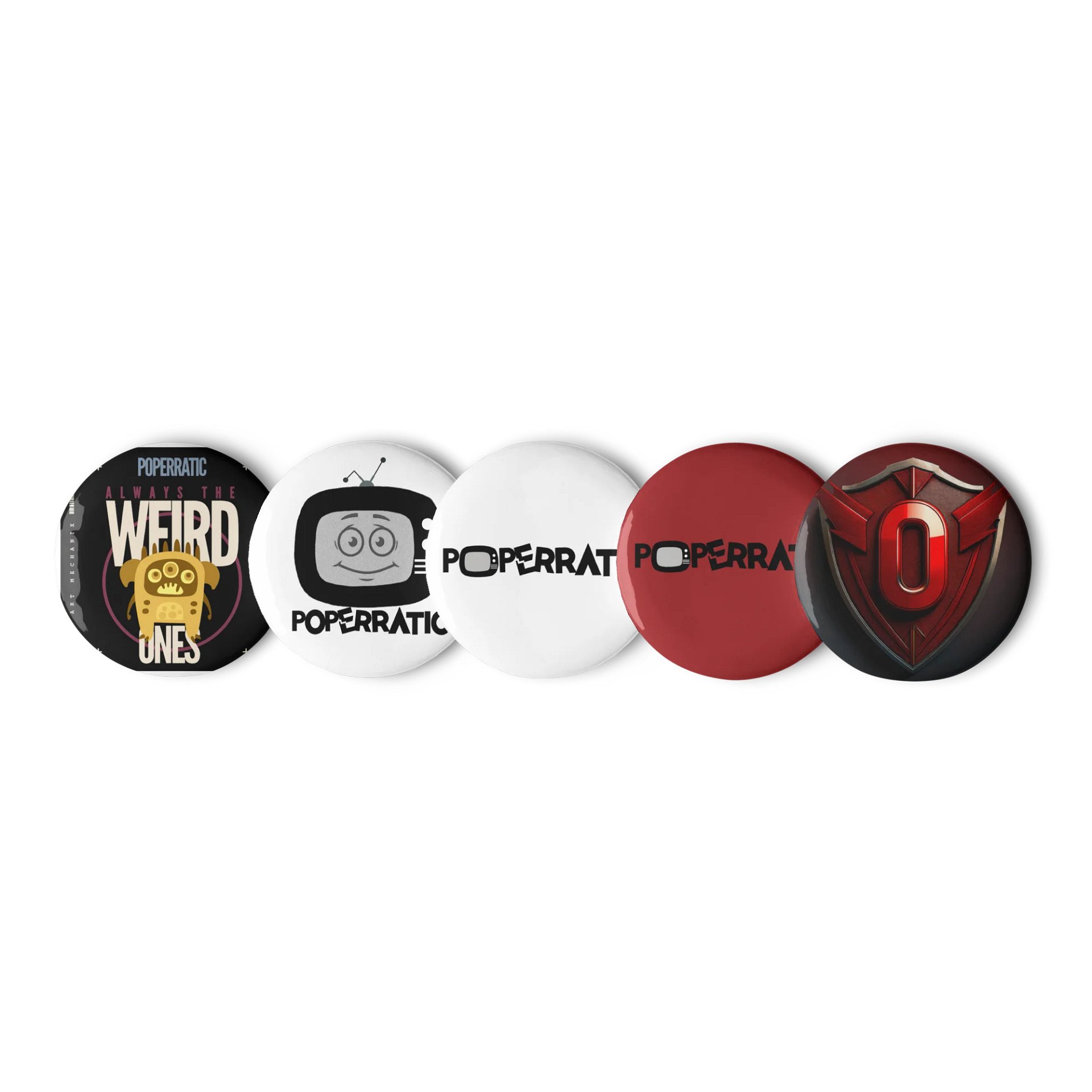 Poperratic Pinback Set of 5 - 2.25" product image (2)