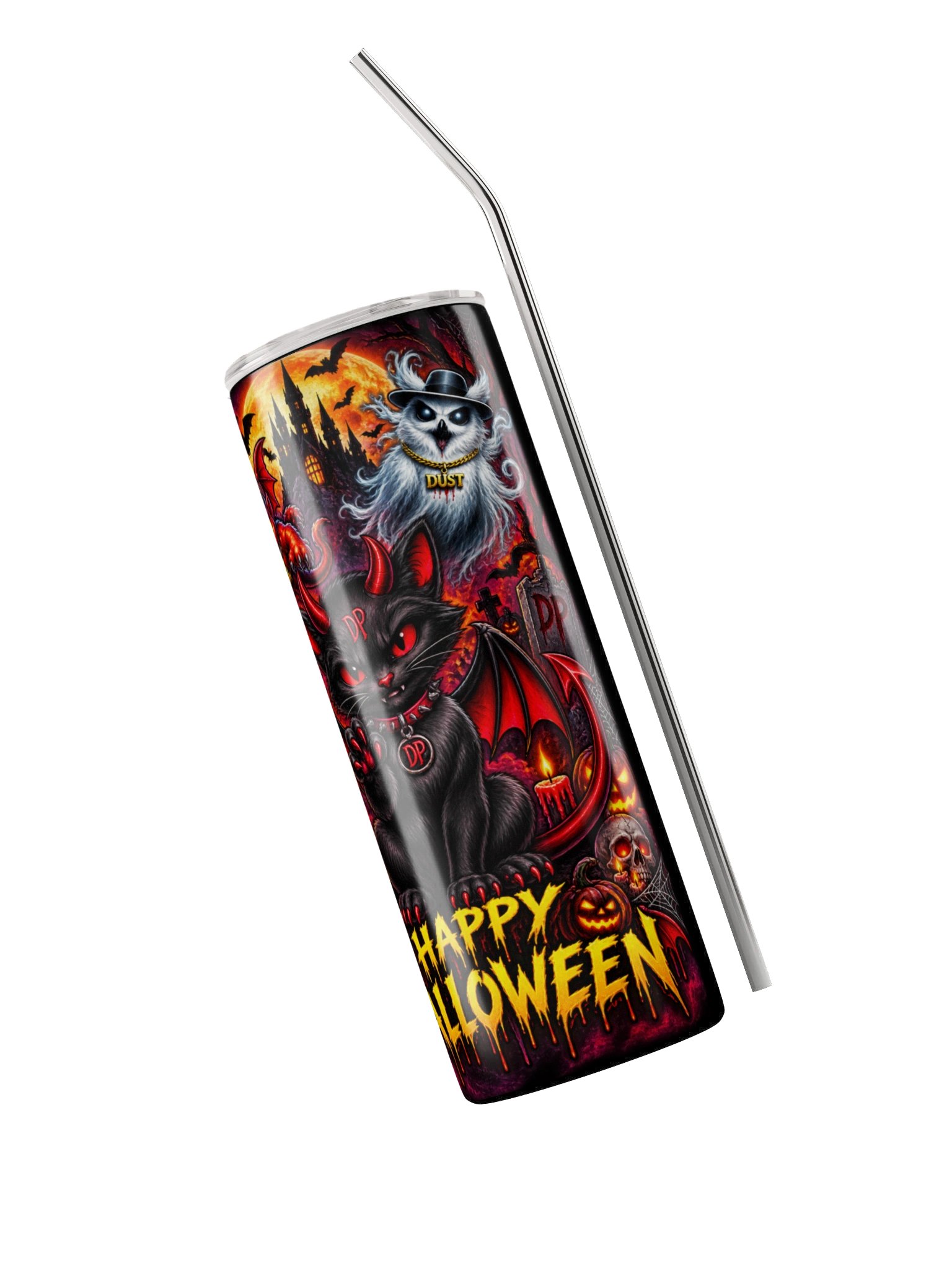 Scratch Dust Devil Phant Owl Happy Halloween Tumbler product image (3)