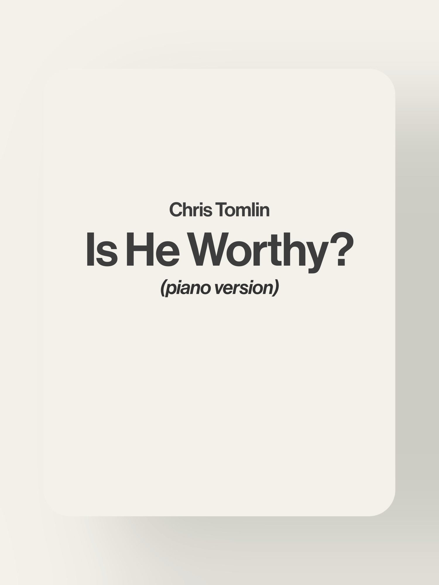 Is He Worthy? - Chris Tomlin product image (1)