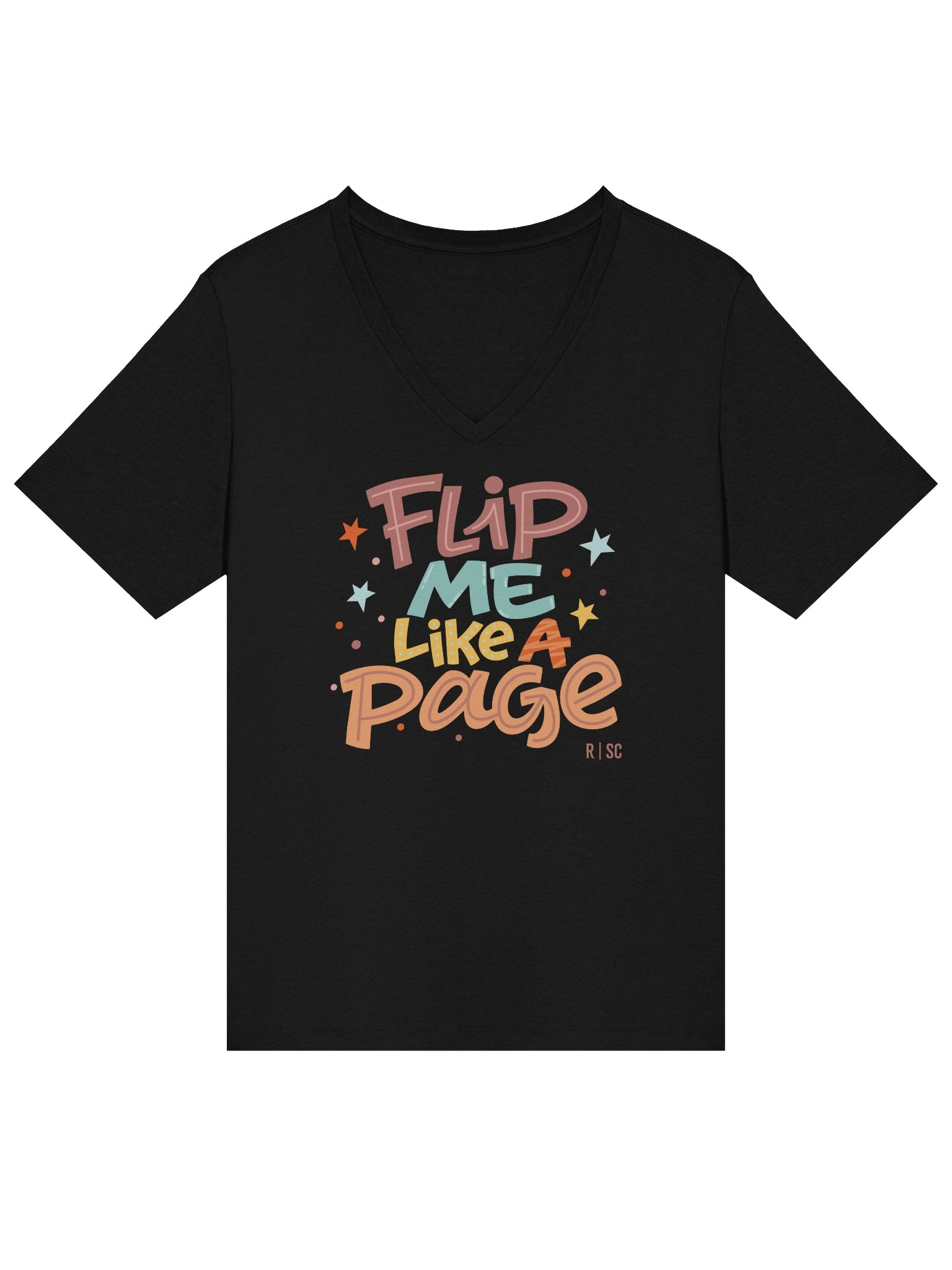 Flip Me Like a Page Vneck Tshirt product image (1)