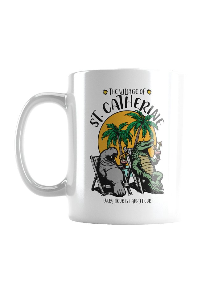 The Village of St Catherine TV Florida USA Fun Manatee Alligator Design Coffee Mug product image (2)