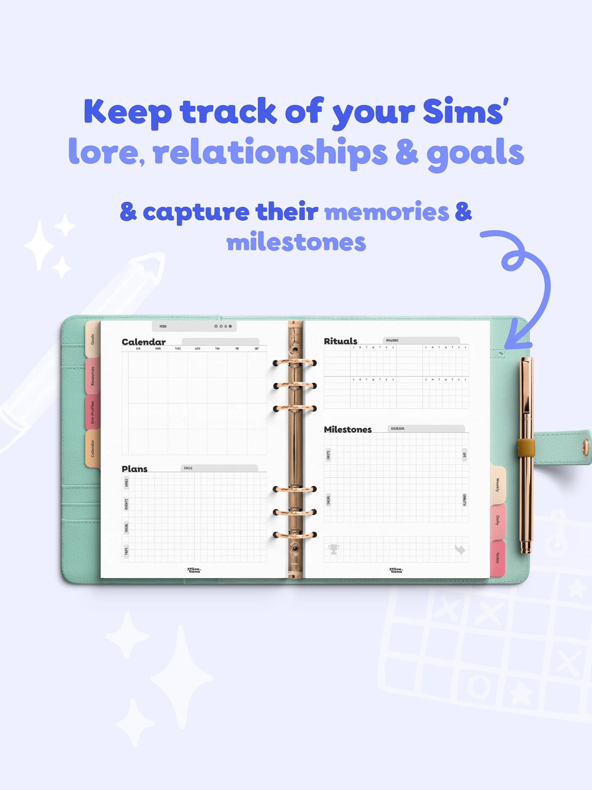 Sim Planner Printable product image (2)