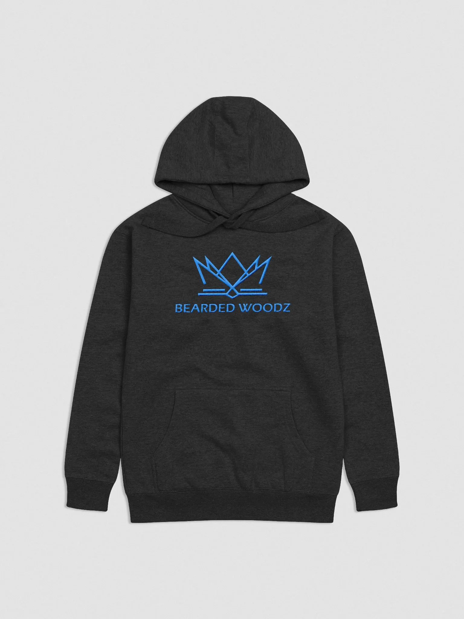 Men's Classic Bearded Woodz Hoodie (Aqua/Teal Embroidery) product image (1)