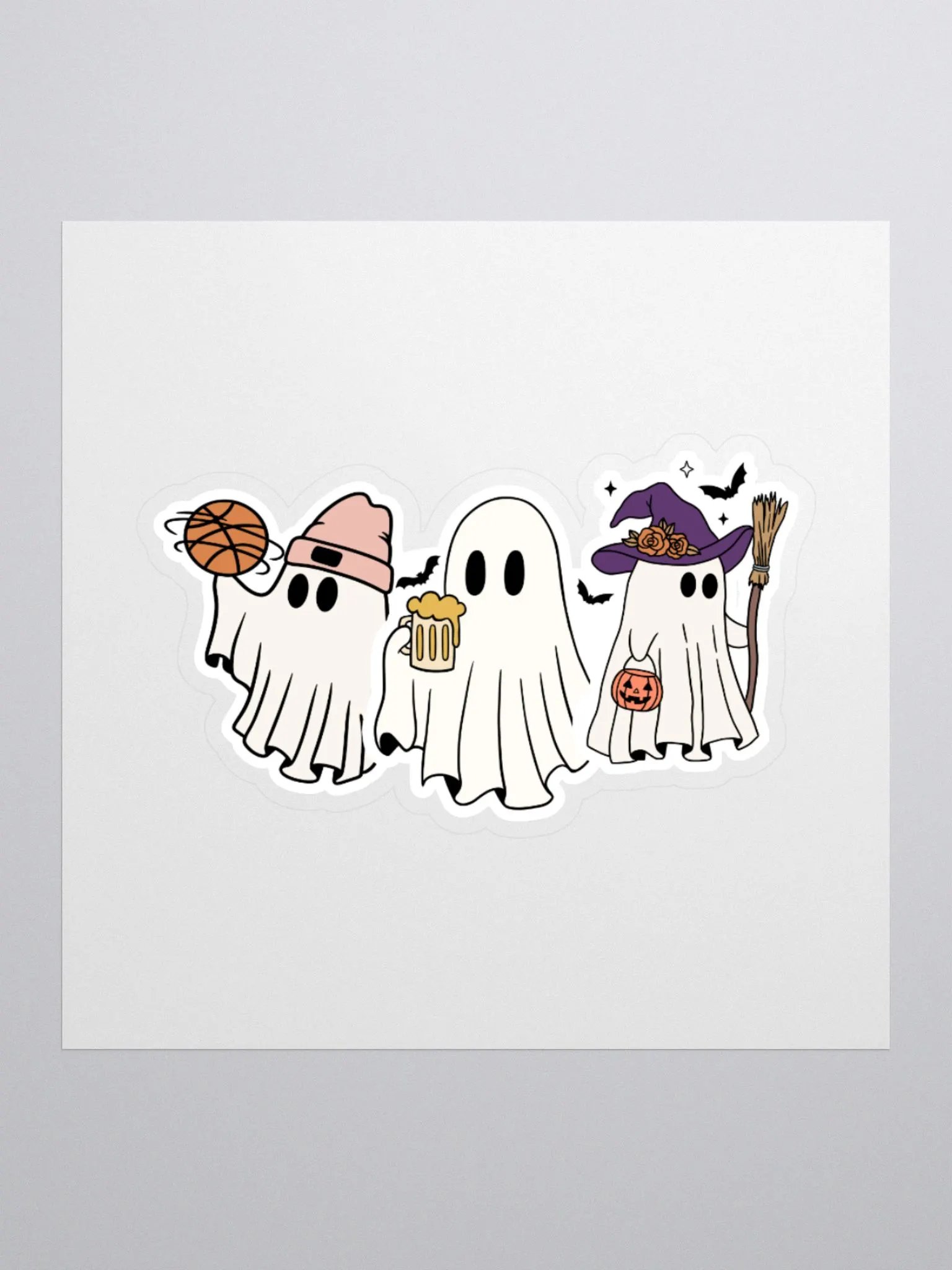 Spooky Ghost Squad Sticker – Fun Halloween Vibes product image (1)