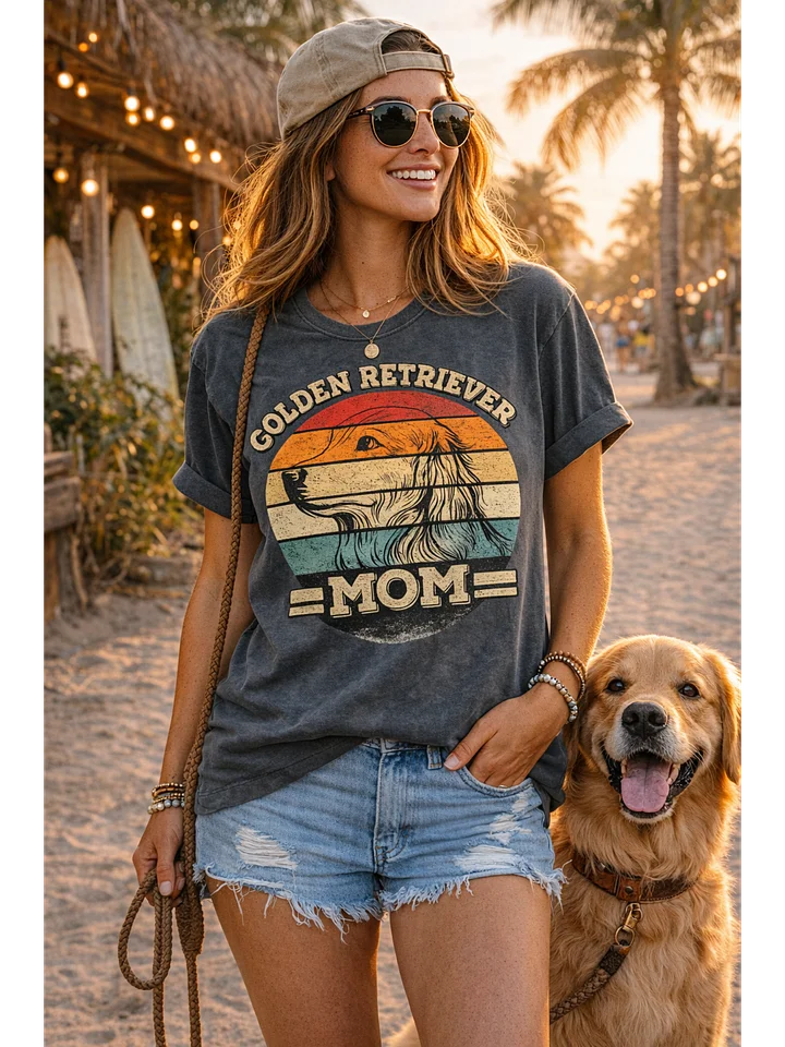 Golden Retriever Mom Comfort Colors Shirt – Vintage Dog Mom Golden Retriever T-Shirt product image (1)