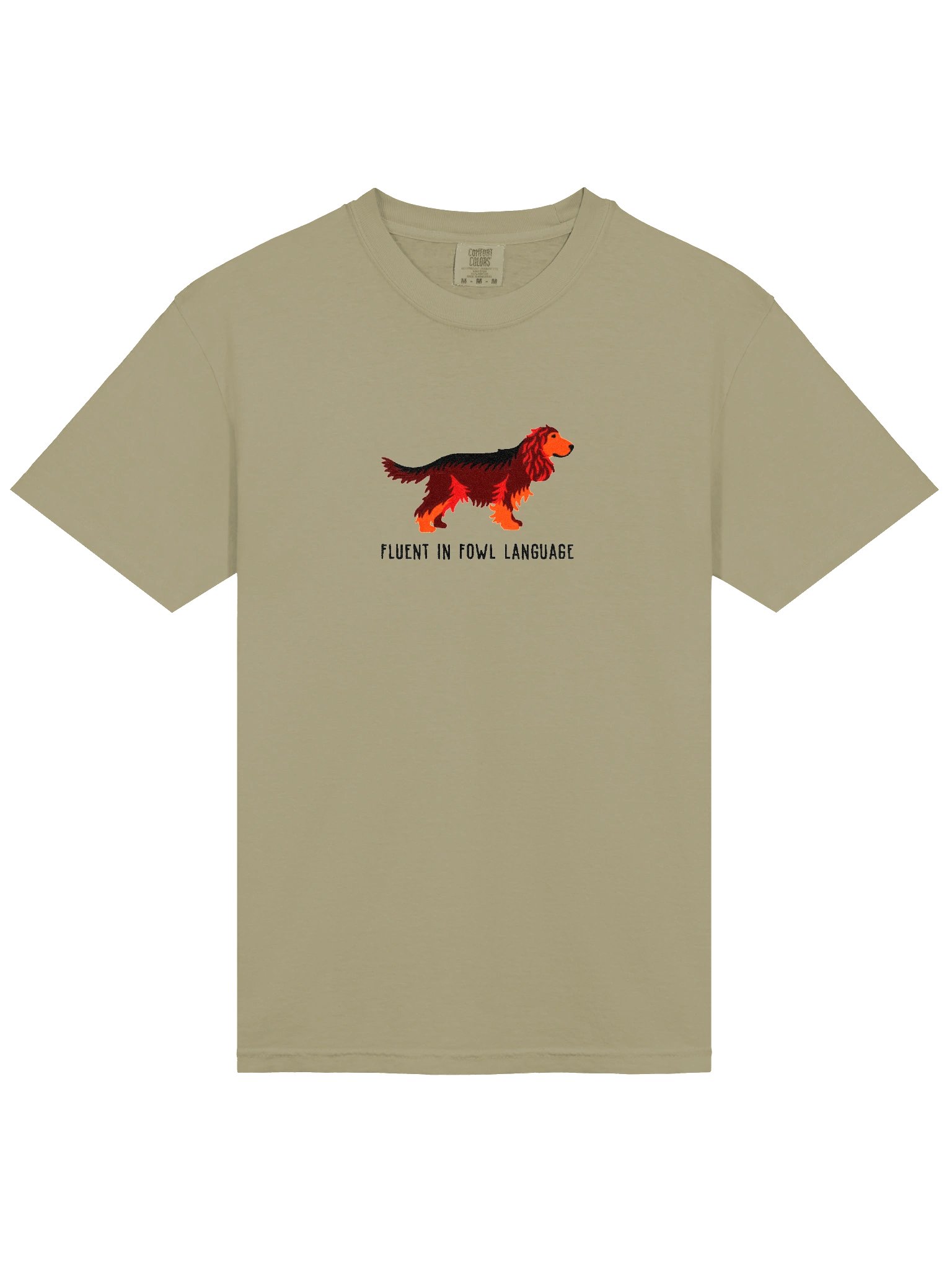 Fluent in Fowl Language T-Shirt(Embroidered) of an English Cocker Spaniel(Liver & Tan) product image (6)