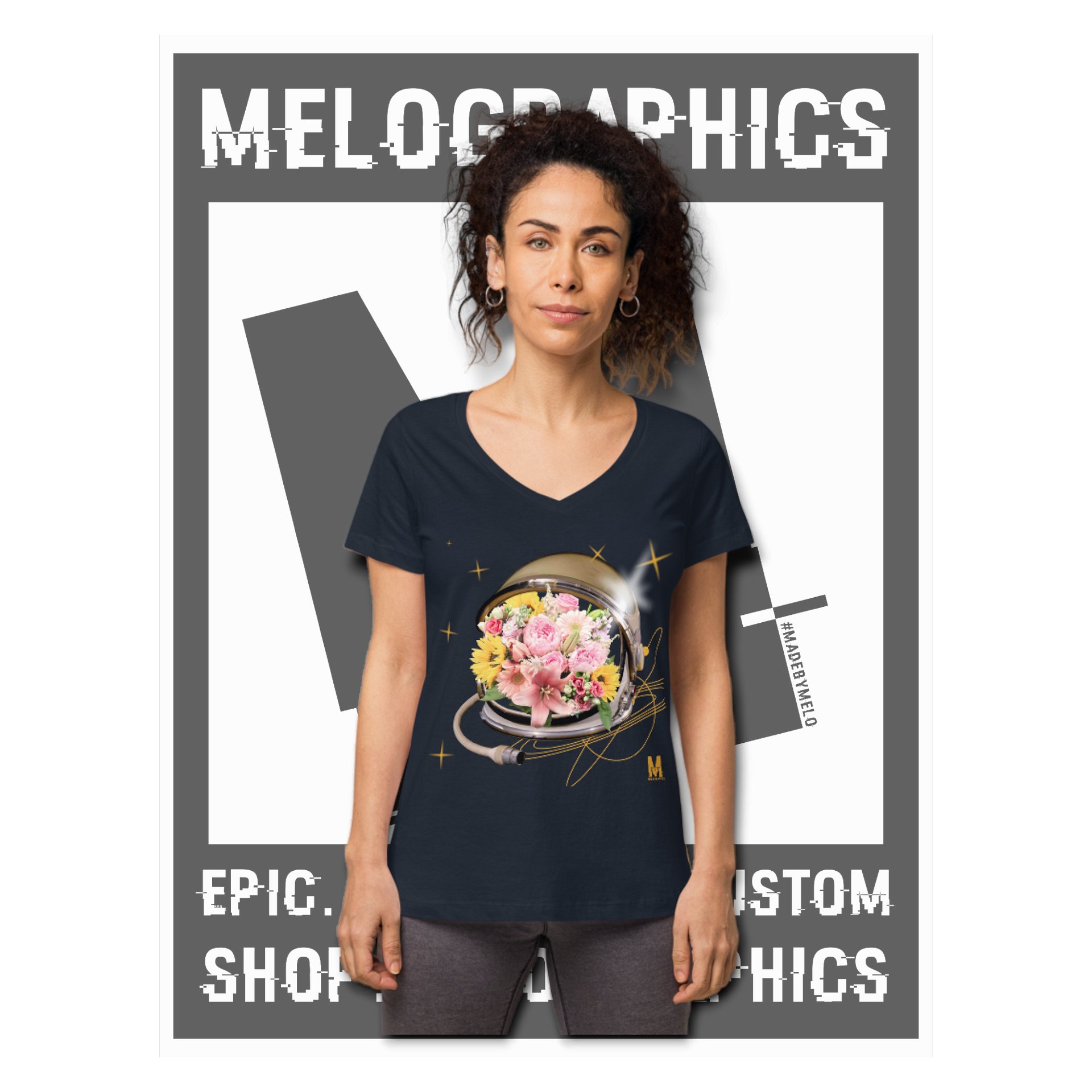 Floral Flyer - Classic Women's V-Neck T-Shirt | #MadeByMELO product image (1)