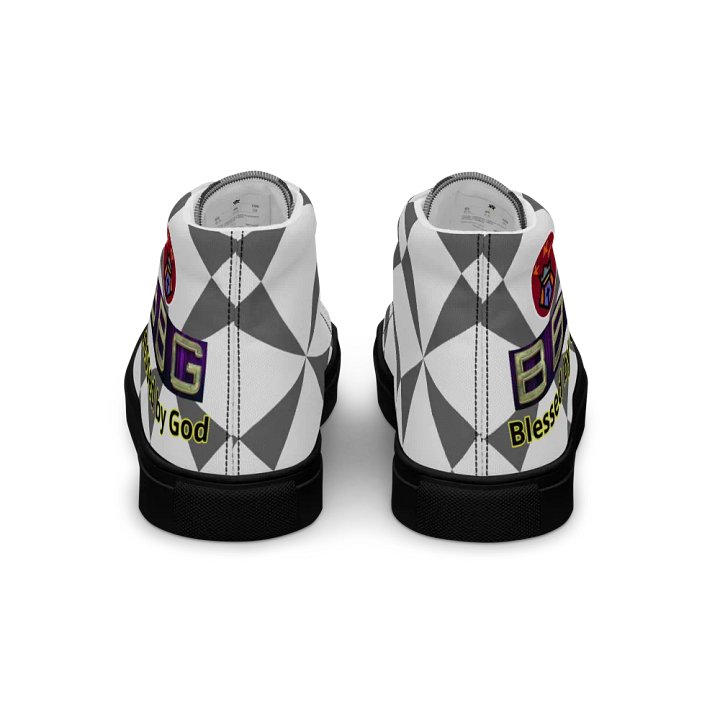 BBG Grey/White Pattern High Tops - Black Soles product image (2)