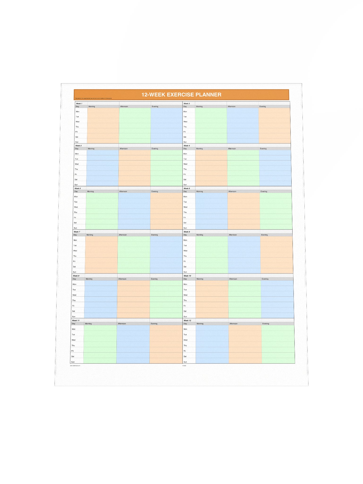 12 Week Exercise Planner product image (5)