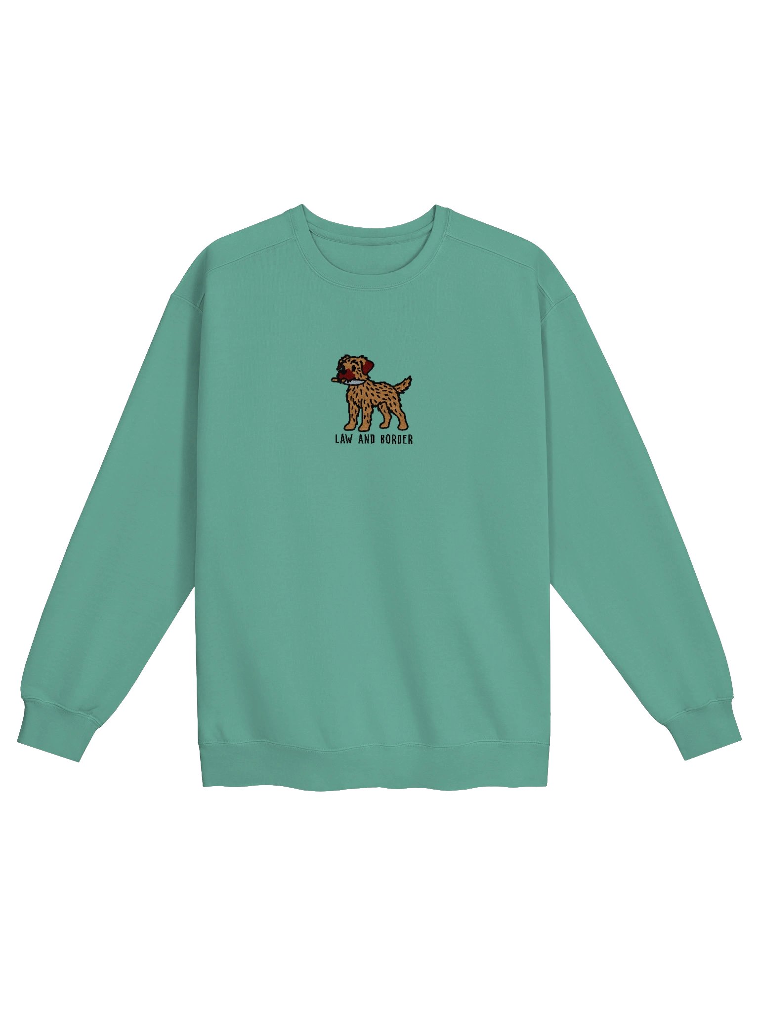 Law and Border Funny Chibi-Style Embroidered Premium Sweatshirt for Border Terrier(Tan) Owners product image (25)
