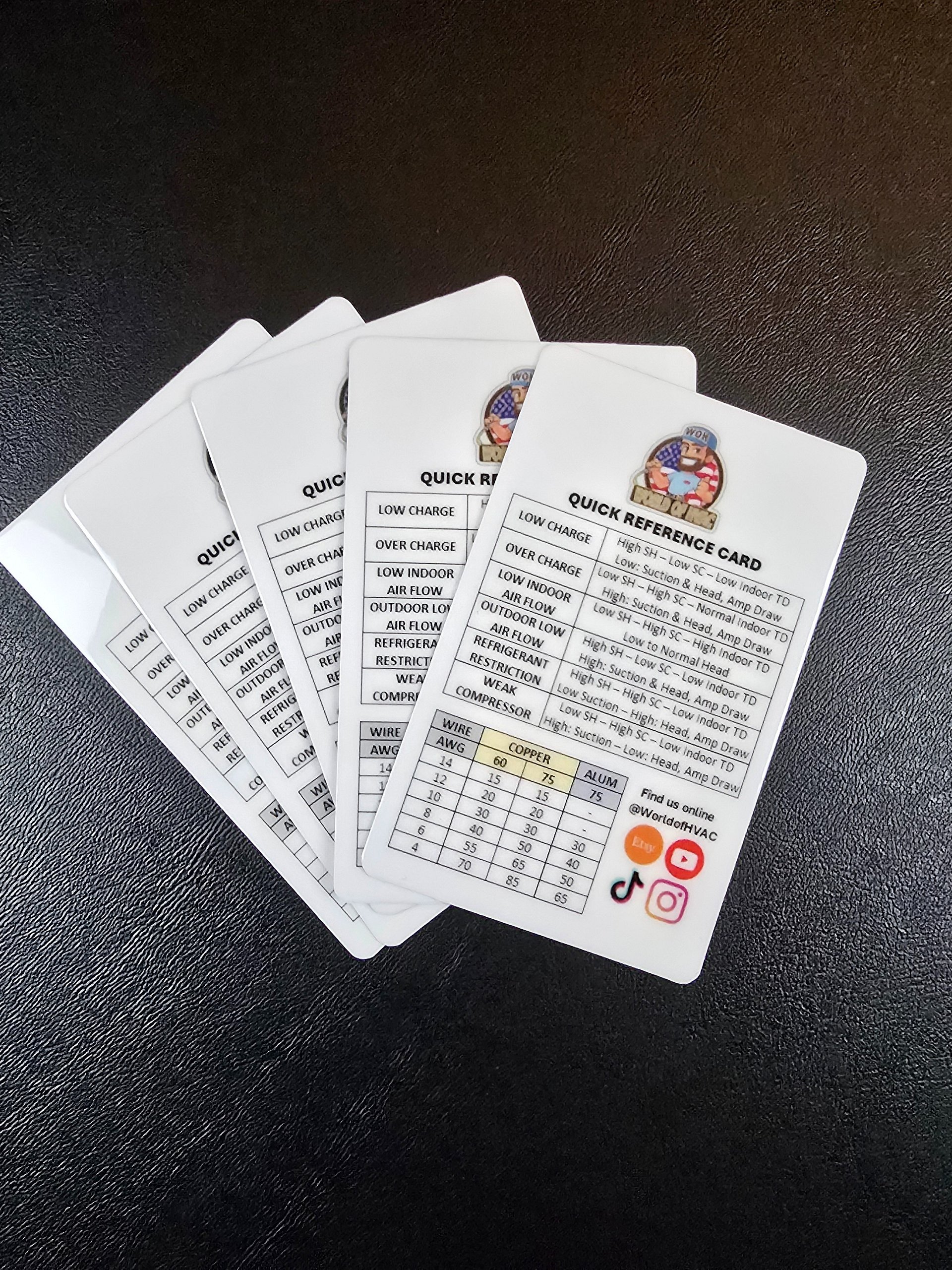 5 pack - HVAC Quick Reference Card product image (1)