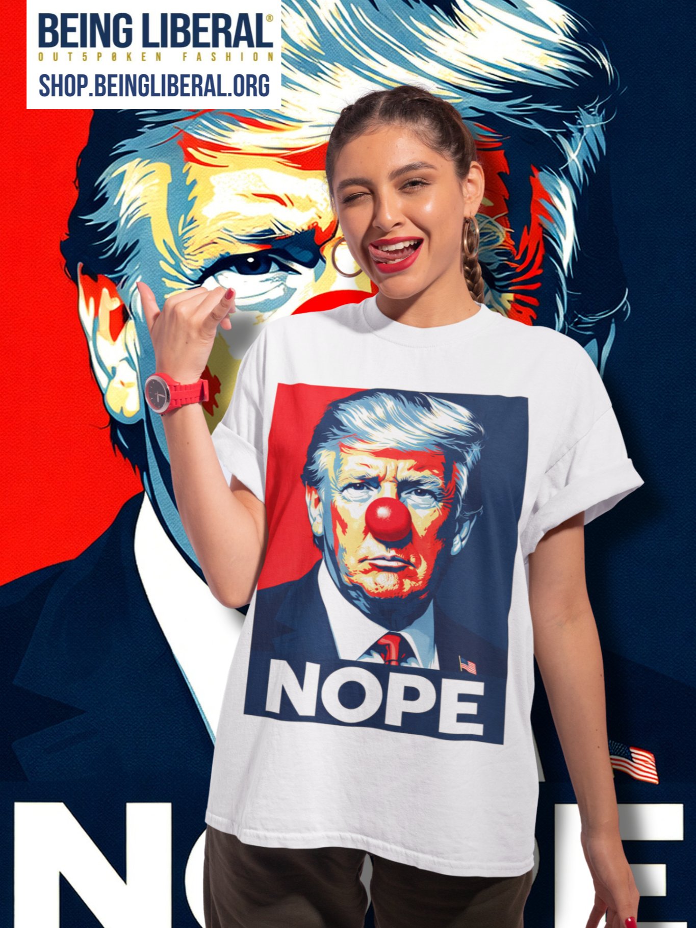 NOPE Clown Trump T-Shirt - Being Liberal product image (1)