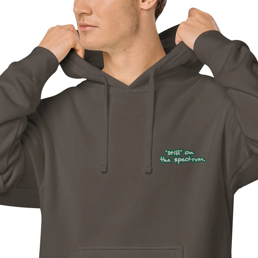 *still* on the spectrum (L.C. green bubble design 2) embroidered pigment hoodie product image (7)