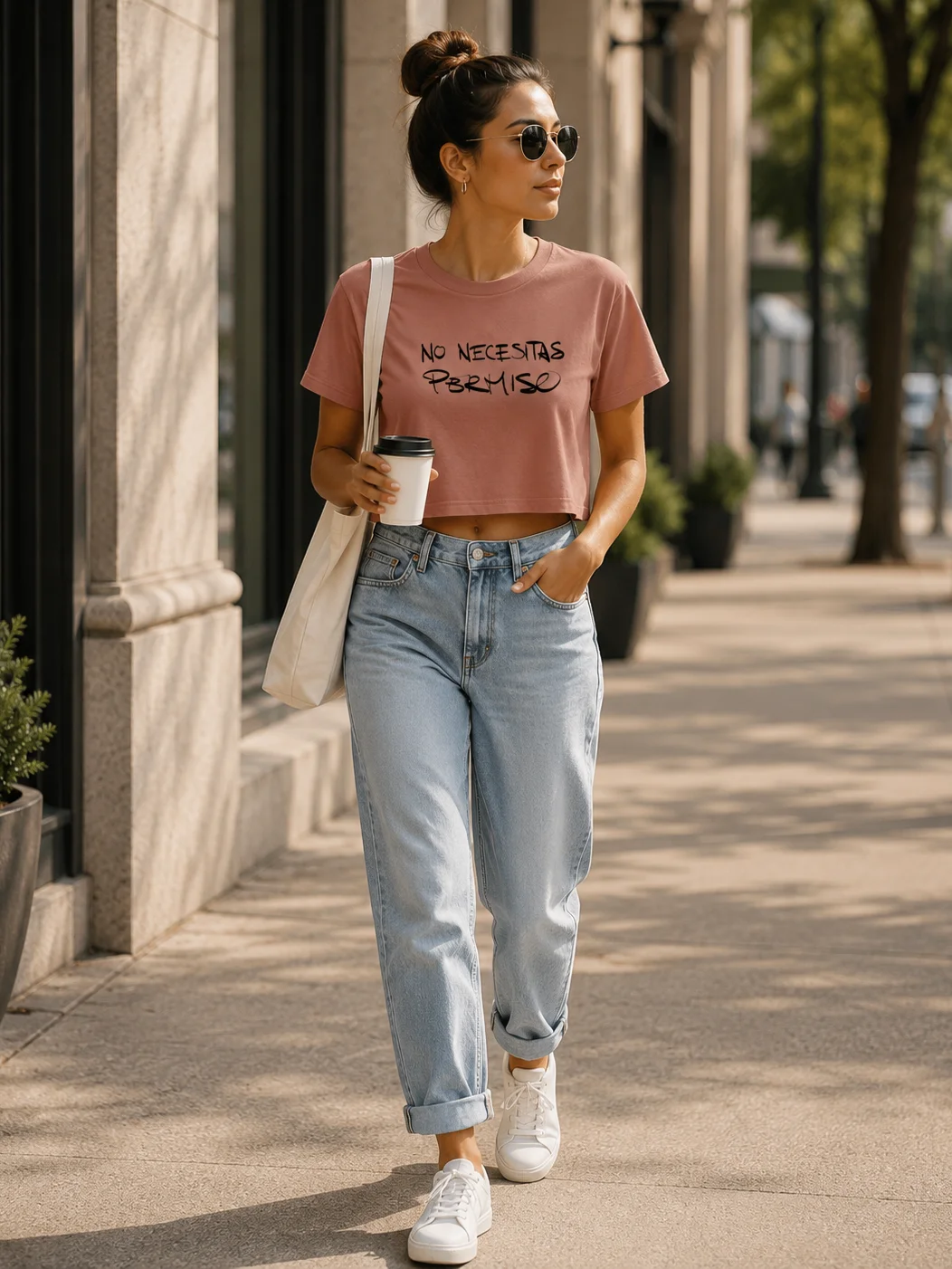 No Necesitas Permiso Cropped T-Shirt | Regalo Empoderamiento Mujer Confianza Crop Top product image (4)