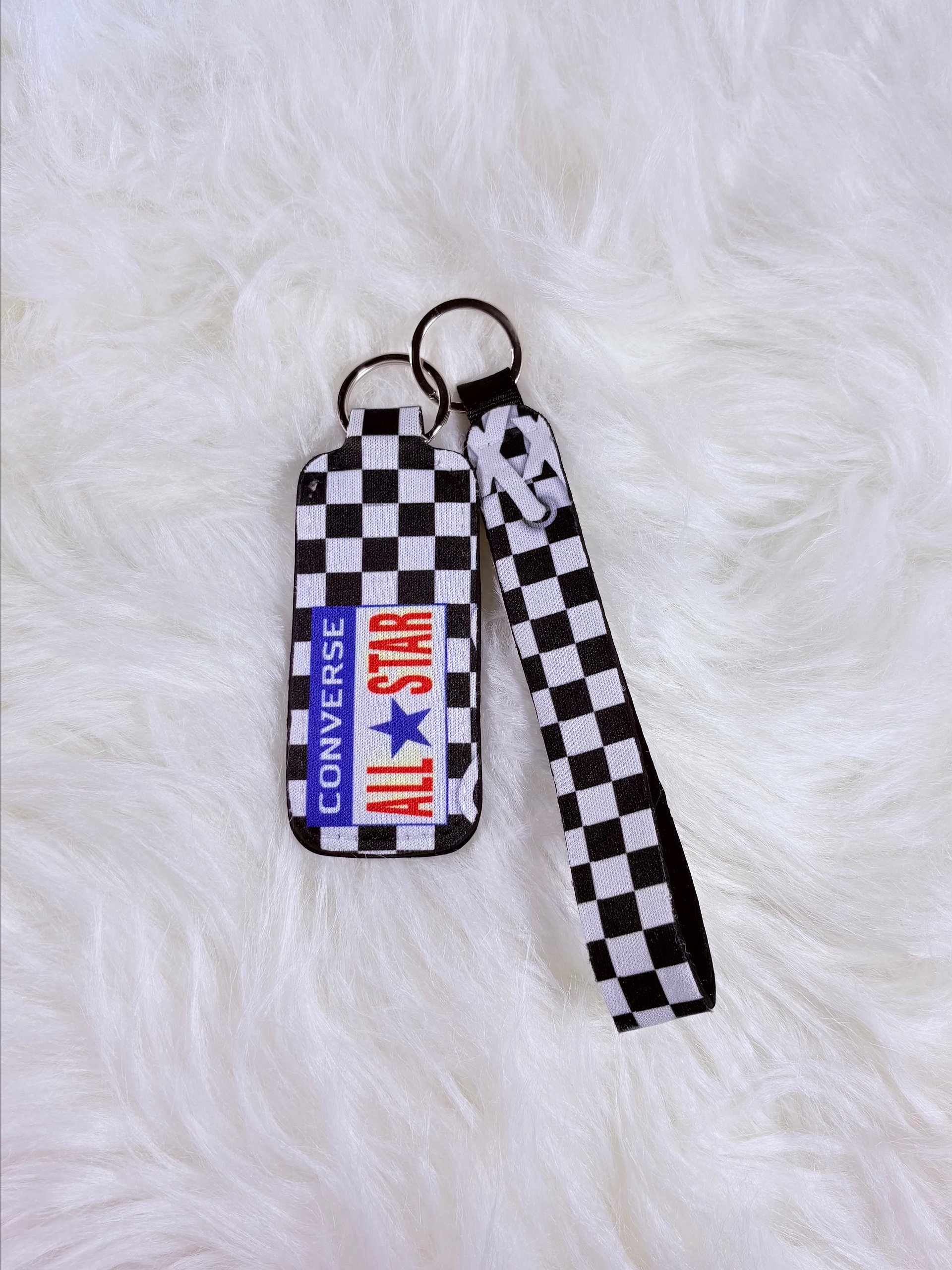 Checkered Converse Lip Balm Keychain Holder product image (2)