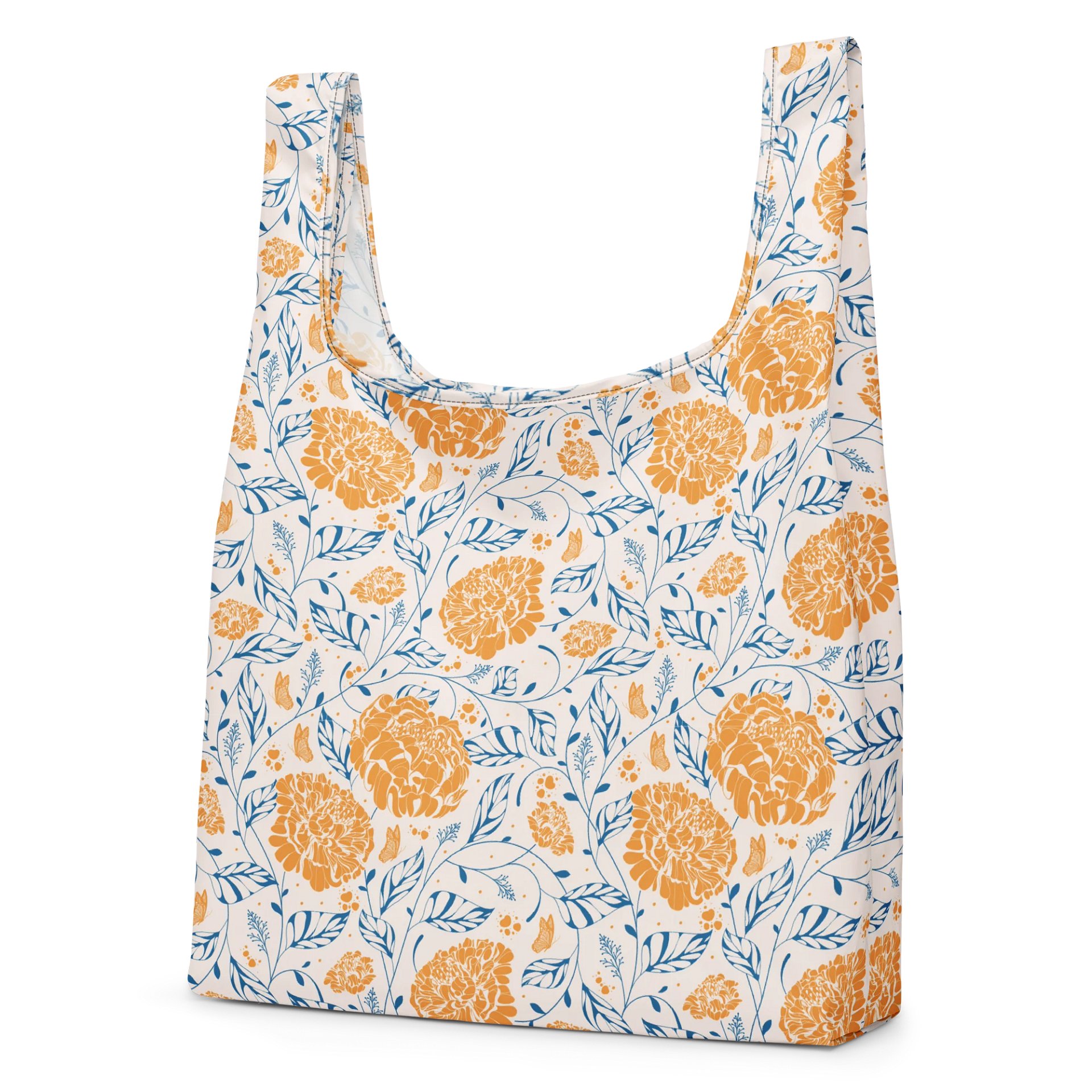 Orange Blossom Reusable Tote Shopping Bag Beautiful Flowers product image (2)