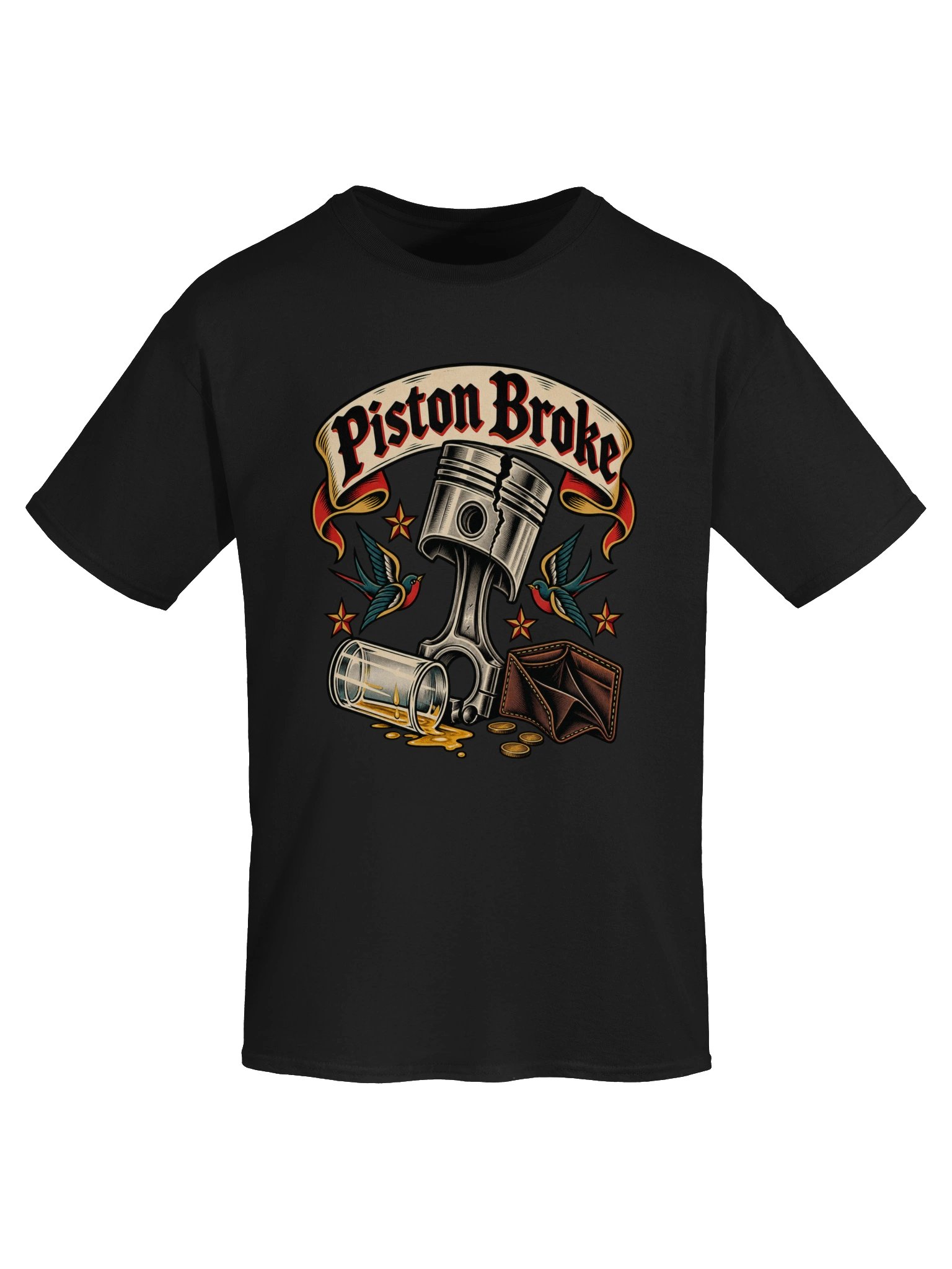 Piston Broke Vintage Tattoo Mechanic T-Shirt product image (5)