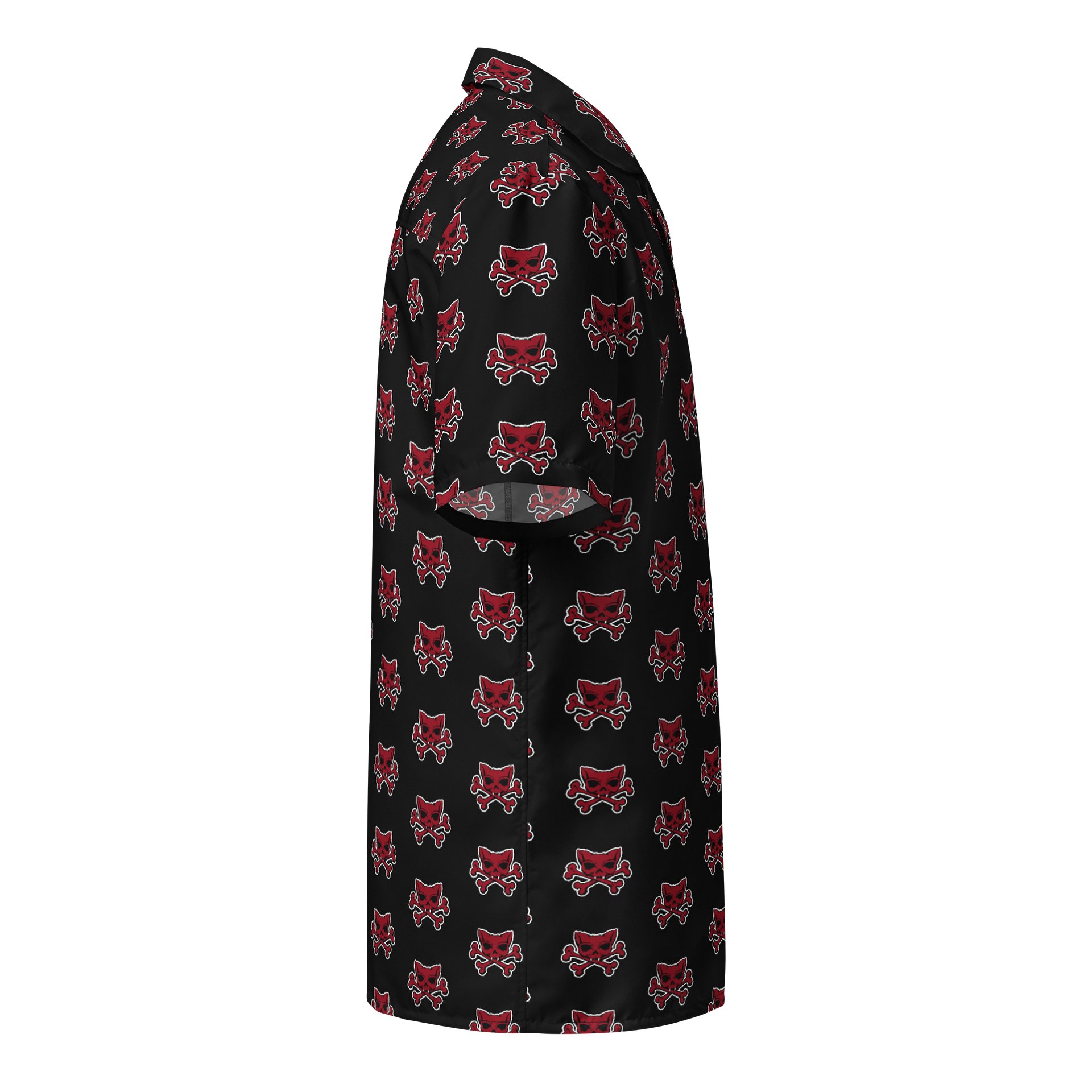 Red Kat Skull Designer Hawaiian Shirt product image (4)