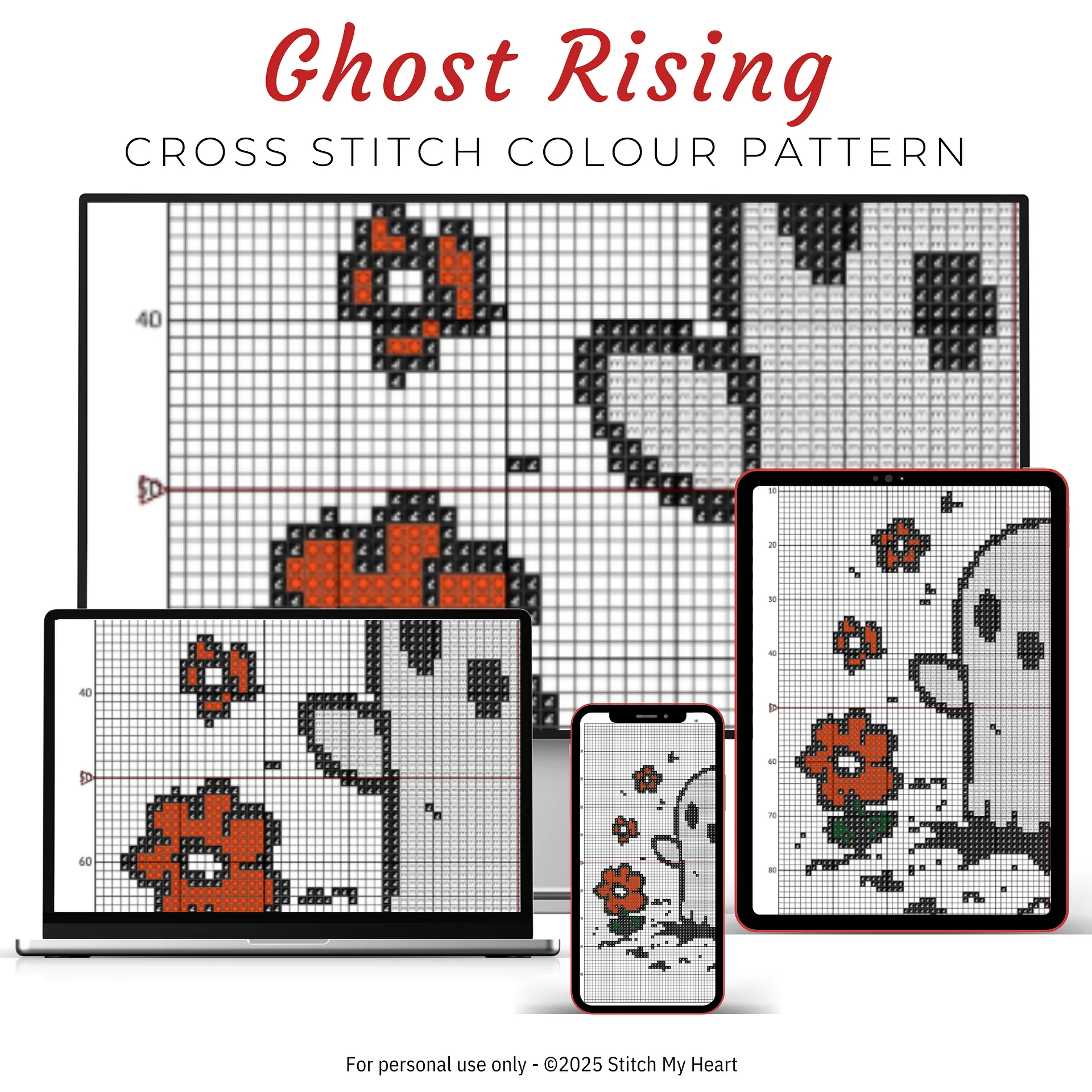 Ghost Rising Cross Stitch Pattern product image (3)